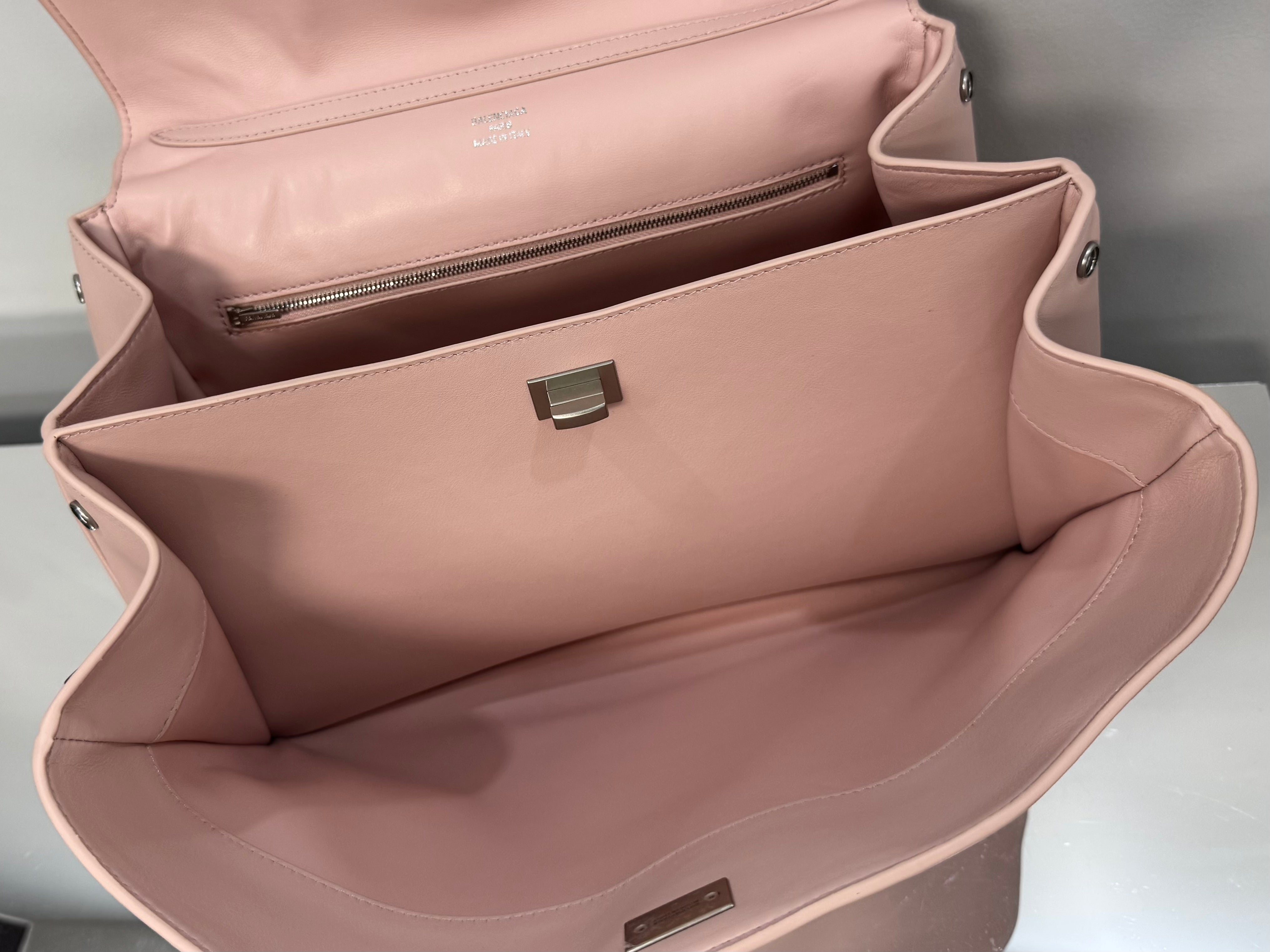 Balenciaga Medium Bag 35 Light Pink Calfskin Sliver Hardware