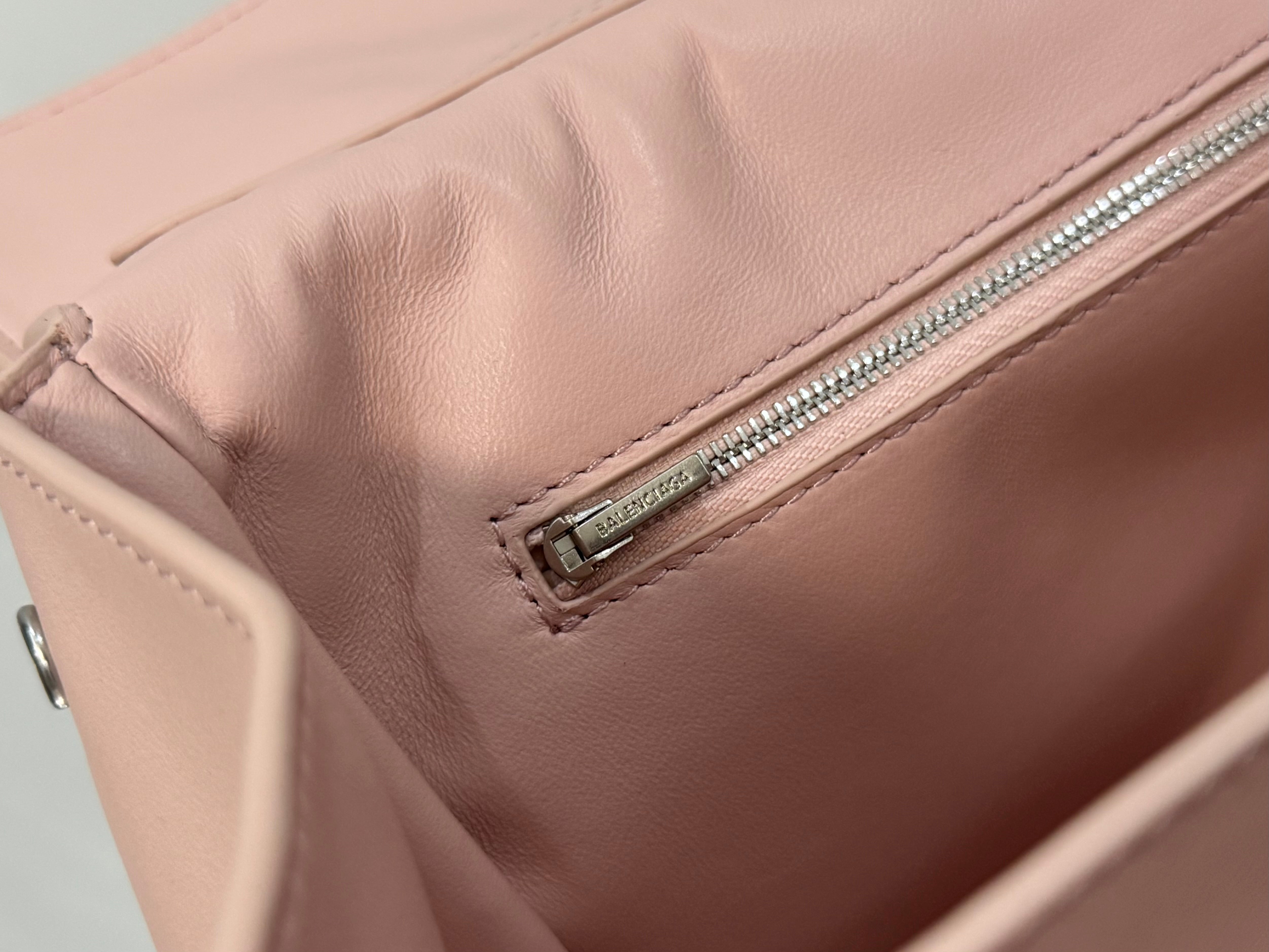 Balenciaga Medium Bag 35 Light Pink Calfskin Sliver Hardware