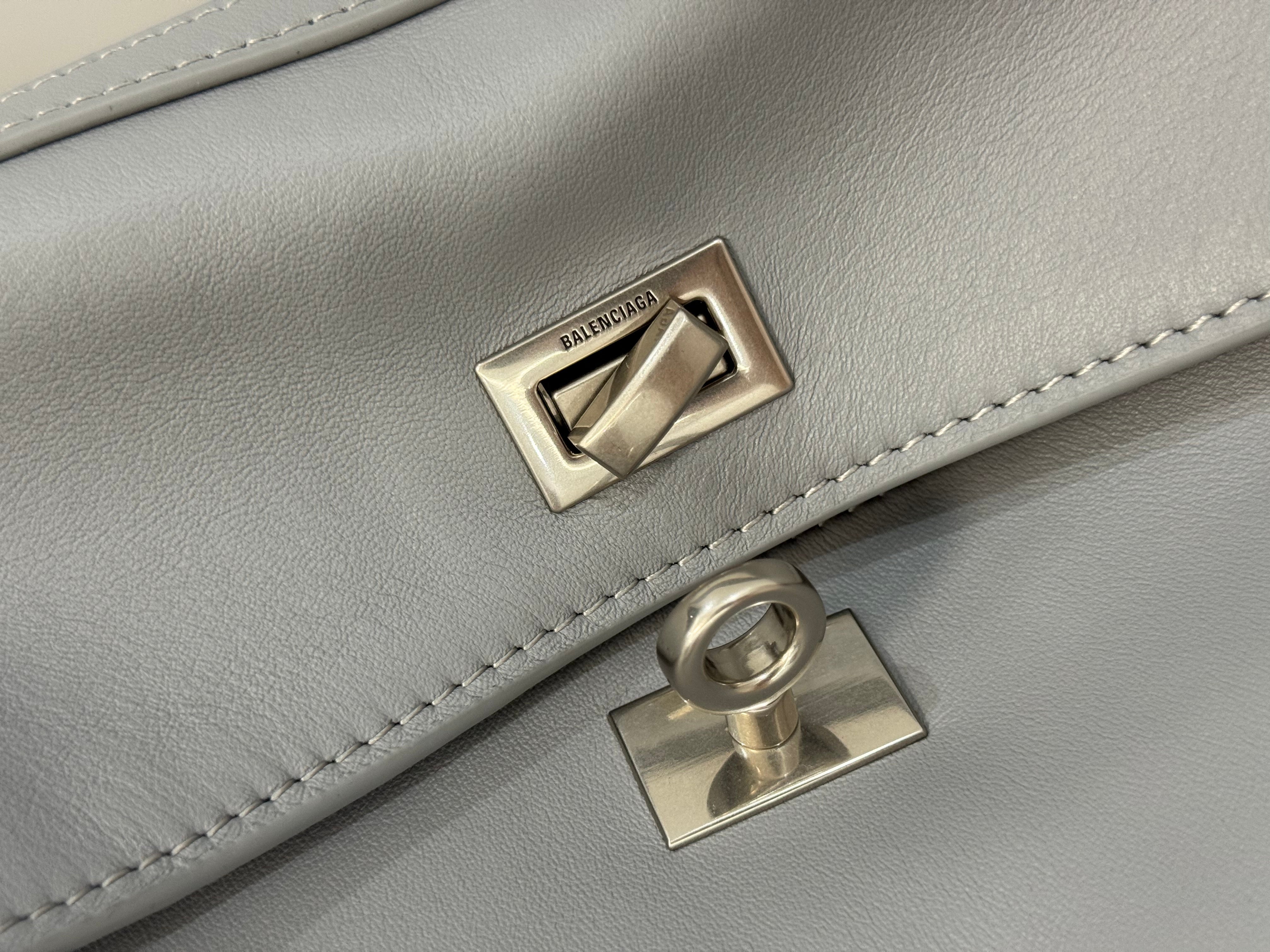 Balenciaga Mini Bag 22 Gray Calfskin Sliver Hardware