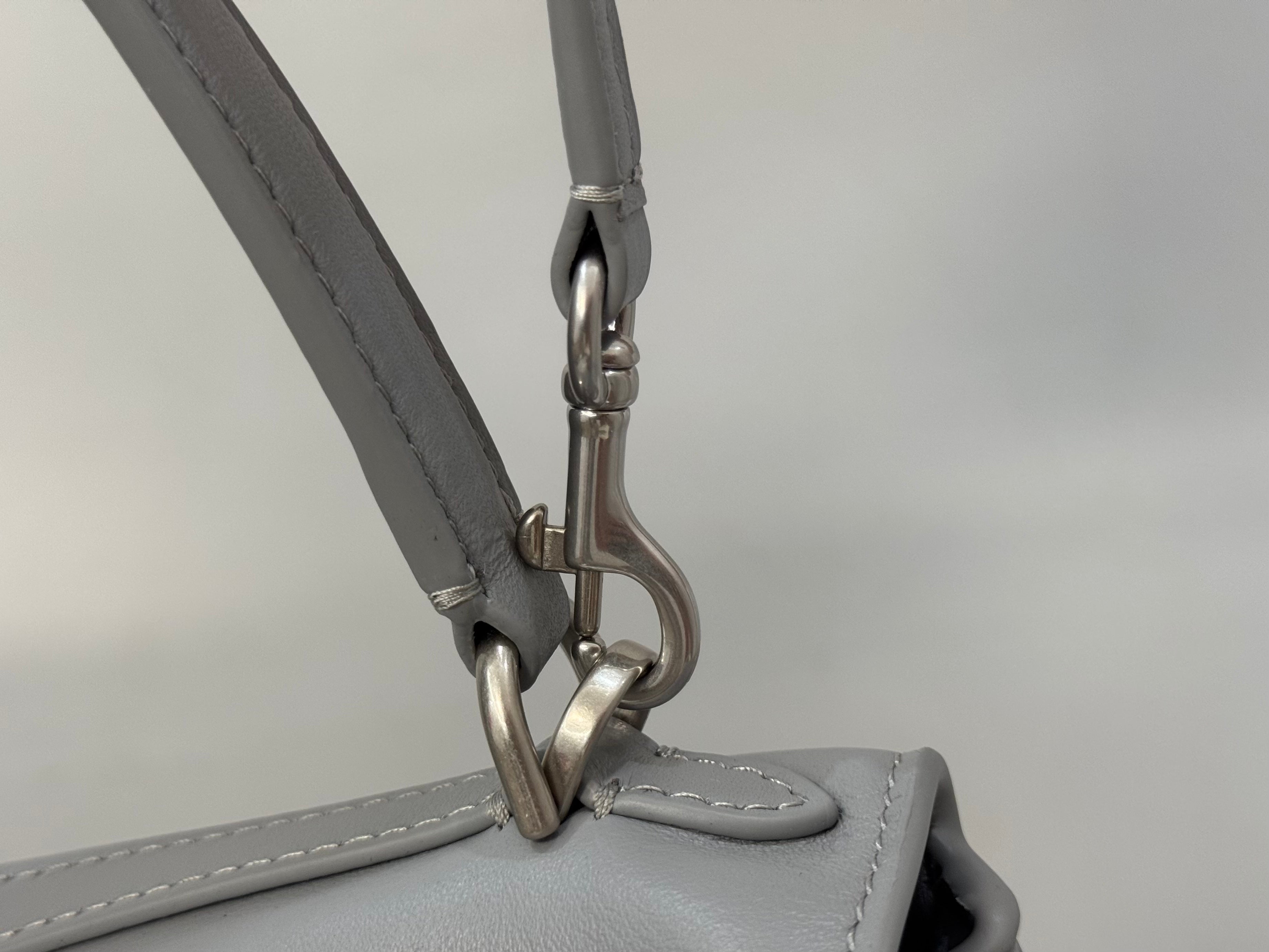 Balenciaga Mini Bag 22 Gray Calfskin Sliver Hardware