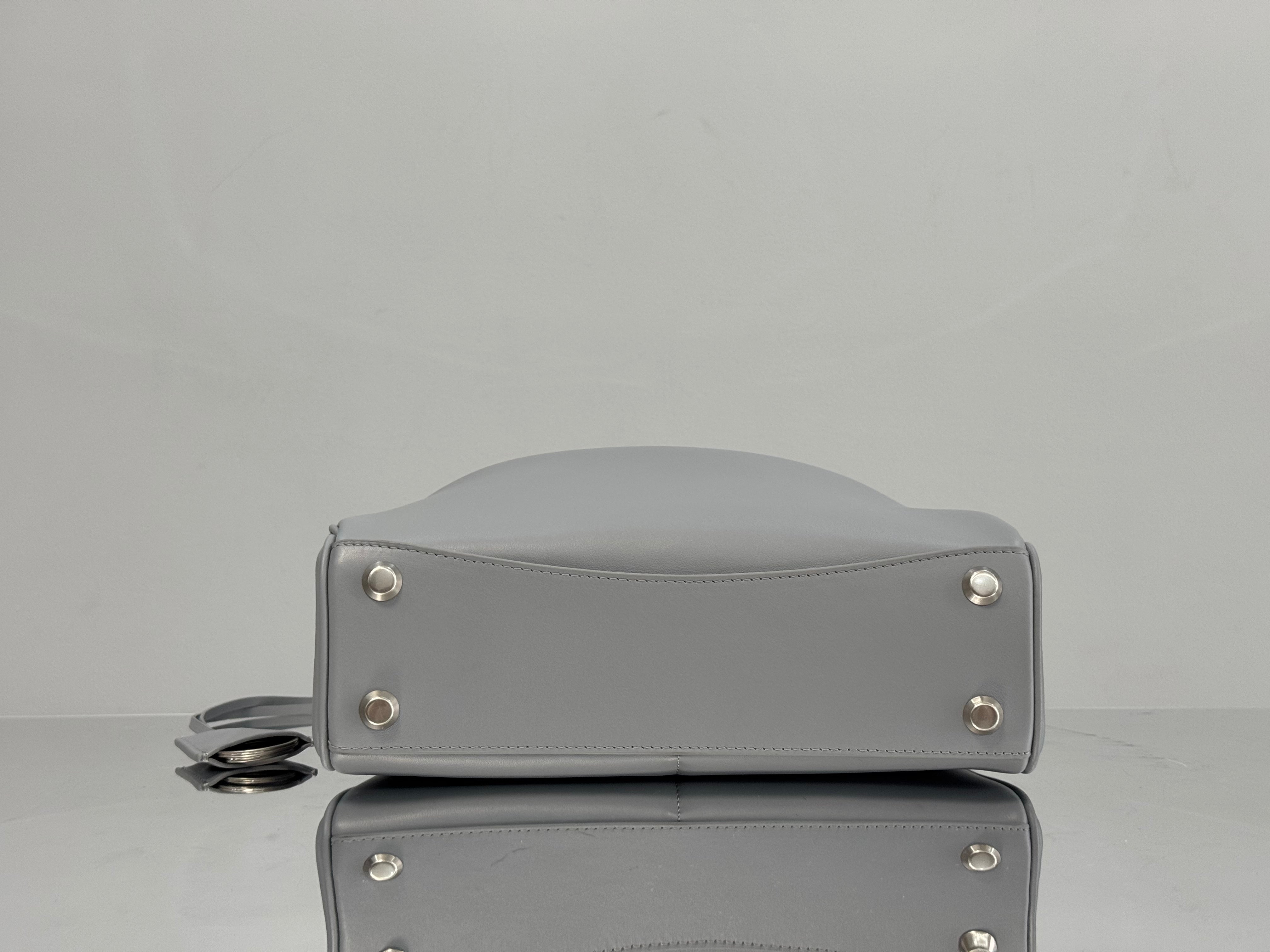 Balenciaga Small Bag 29 Gray Calfskin Sliver Hardware