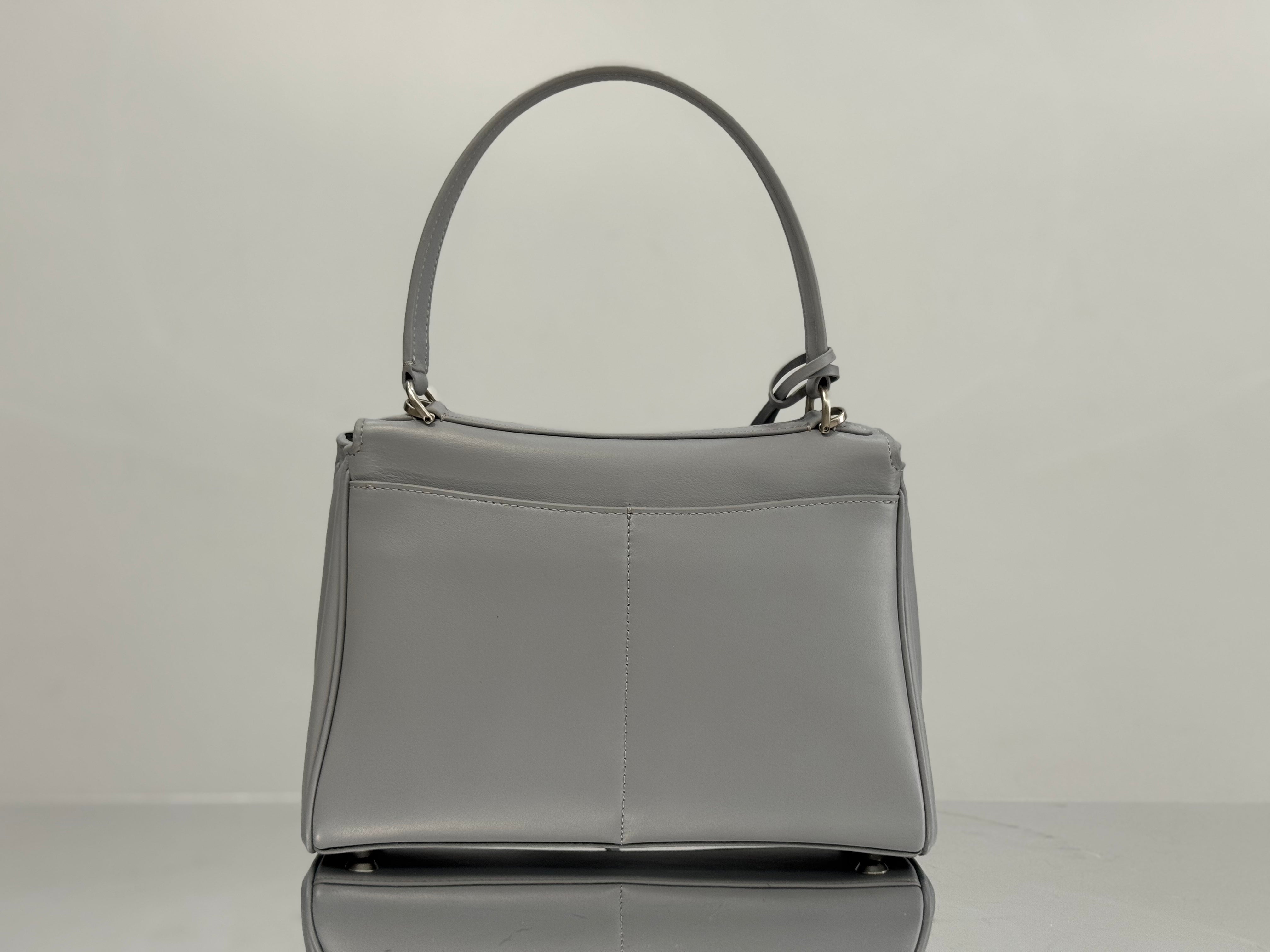 Balenciaga Small Bag 29 Gray Calfskin Sliver Hardware