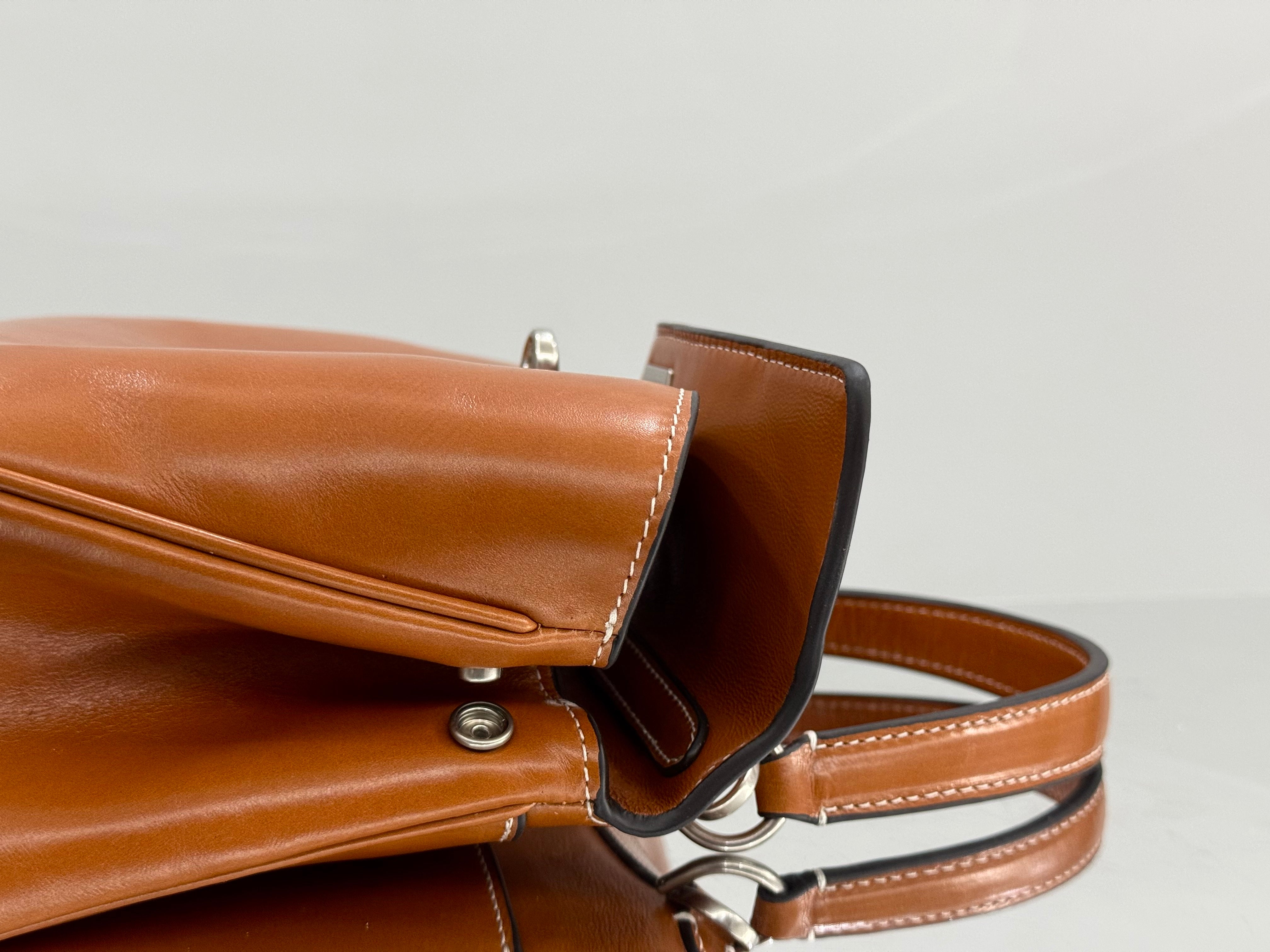 Balenciaga Small Bag 22 Camel Brown Cowhide Sliver Hardware