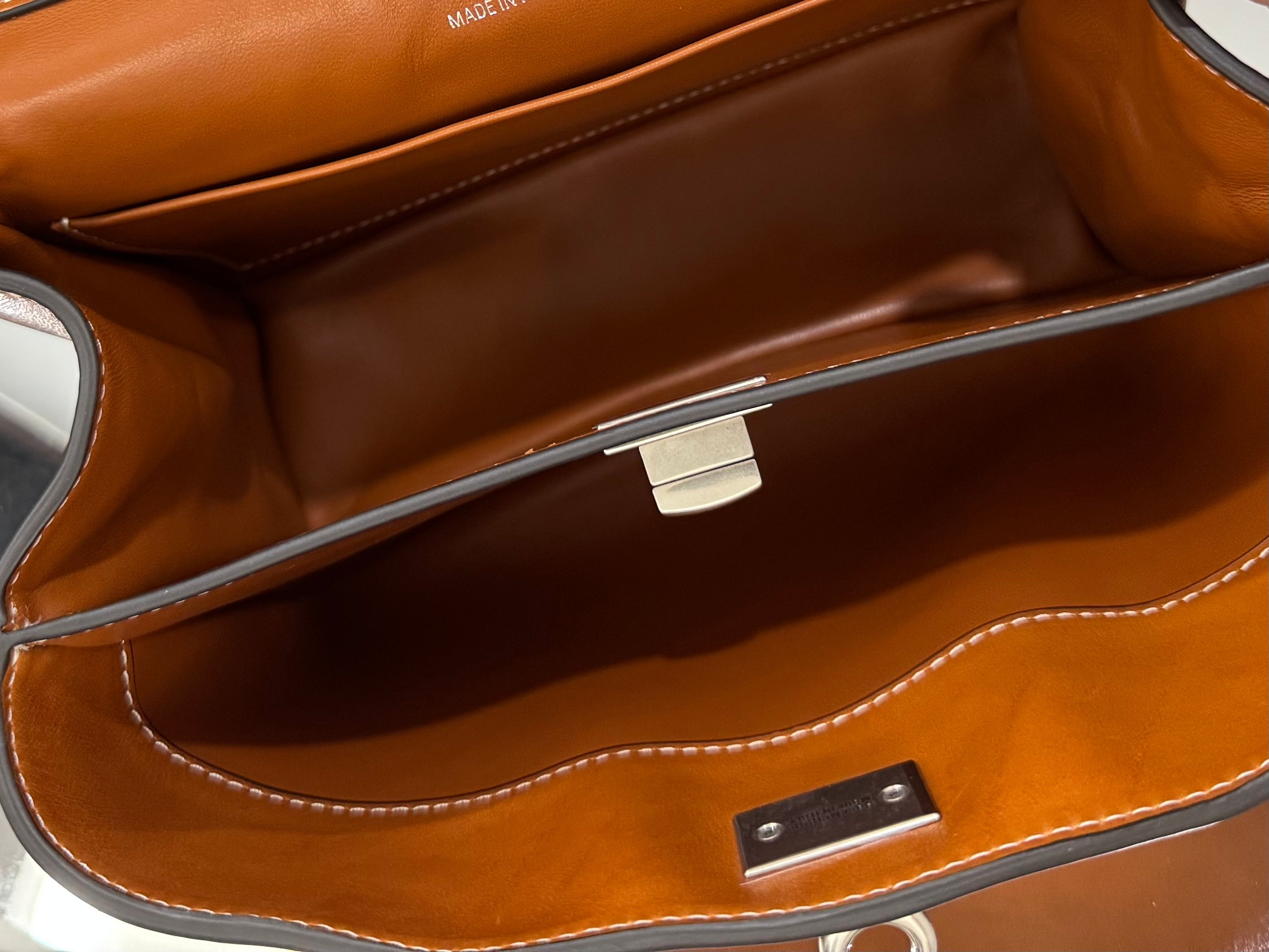 Balenciaga Small Bag 22 Camel Brown Cowhide Sliver Hardware