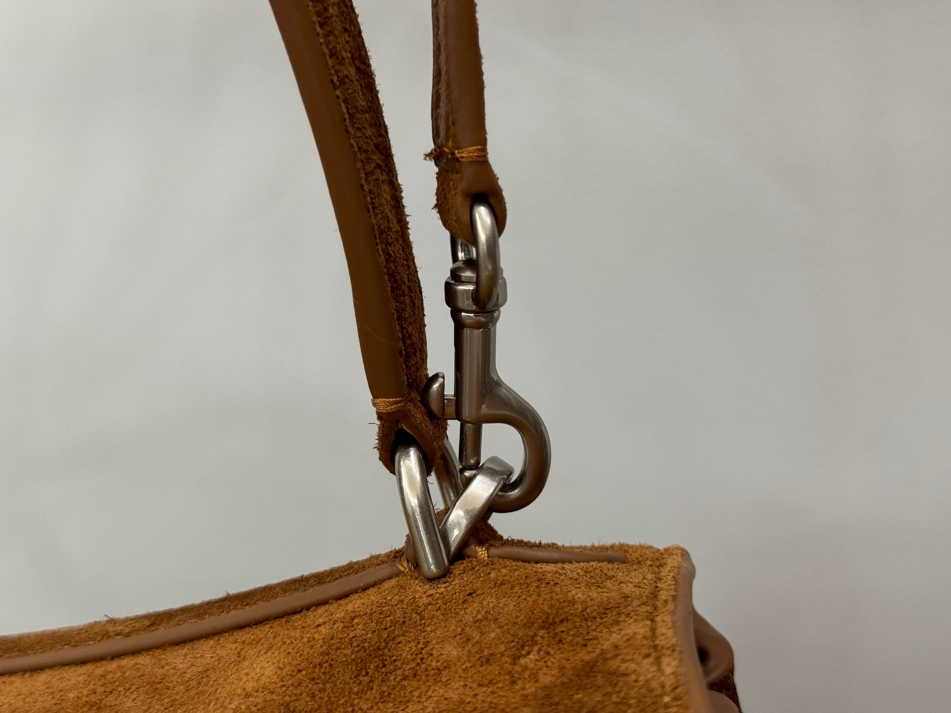Balenciaga Small Bag 29 Camel Brown Suede Sliver Hardware