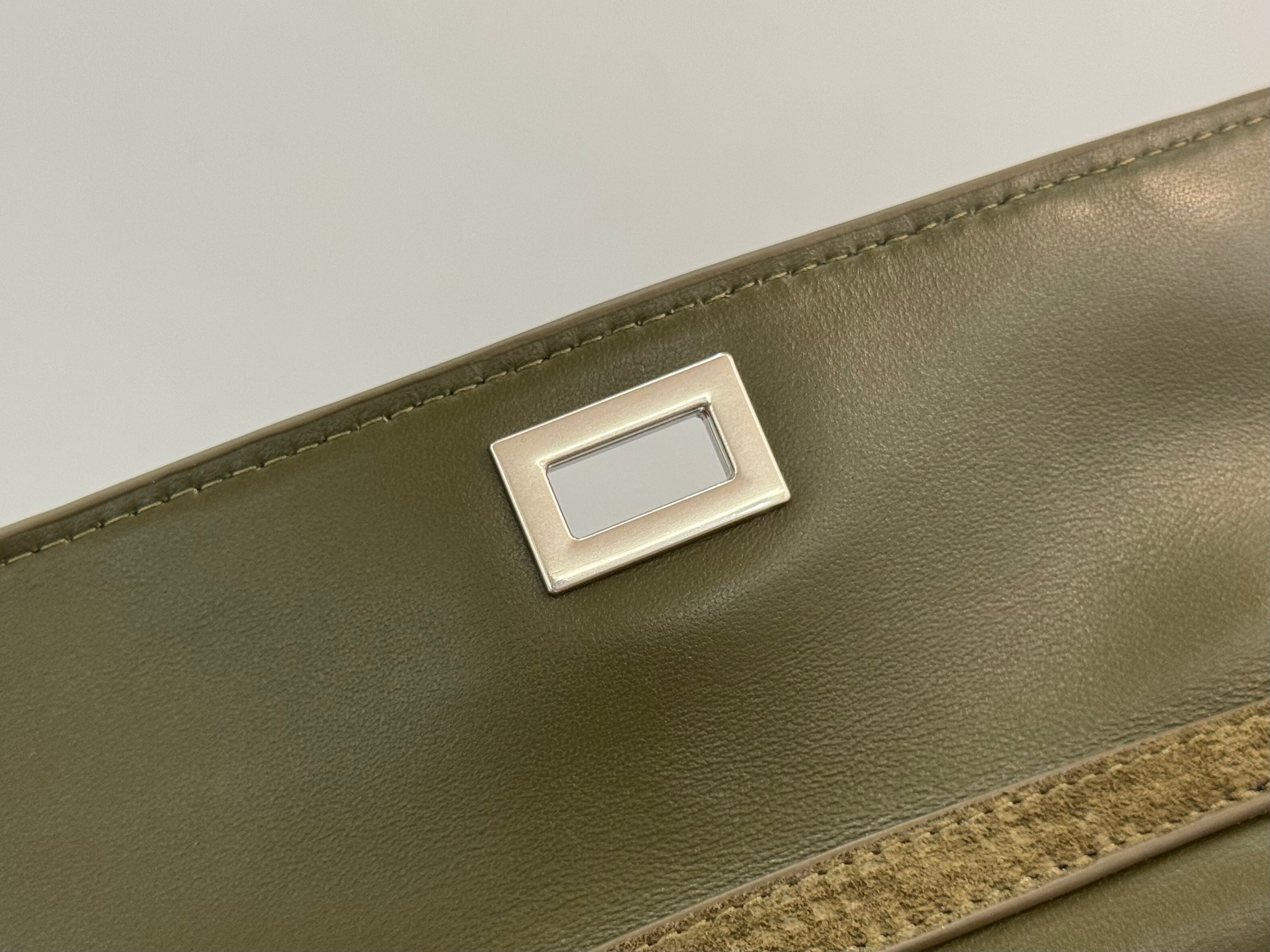 Balenciaga Mini Bag 22 Olive Green Suede Sliver Hardware