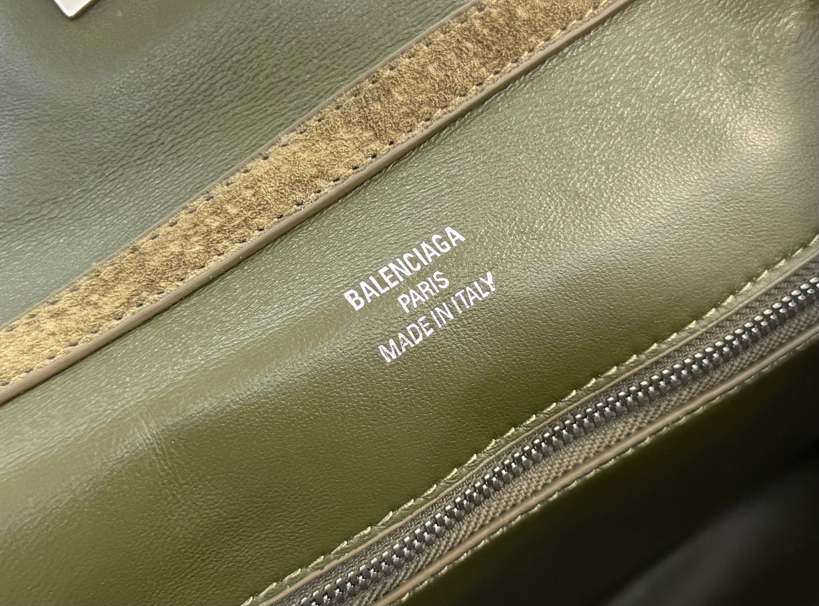 Balenciaga Medium Bag 35 Olive Green Suede Sliver Hardware