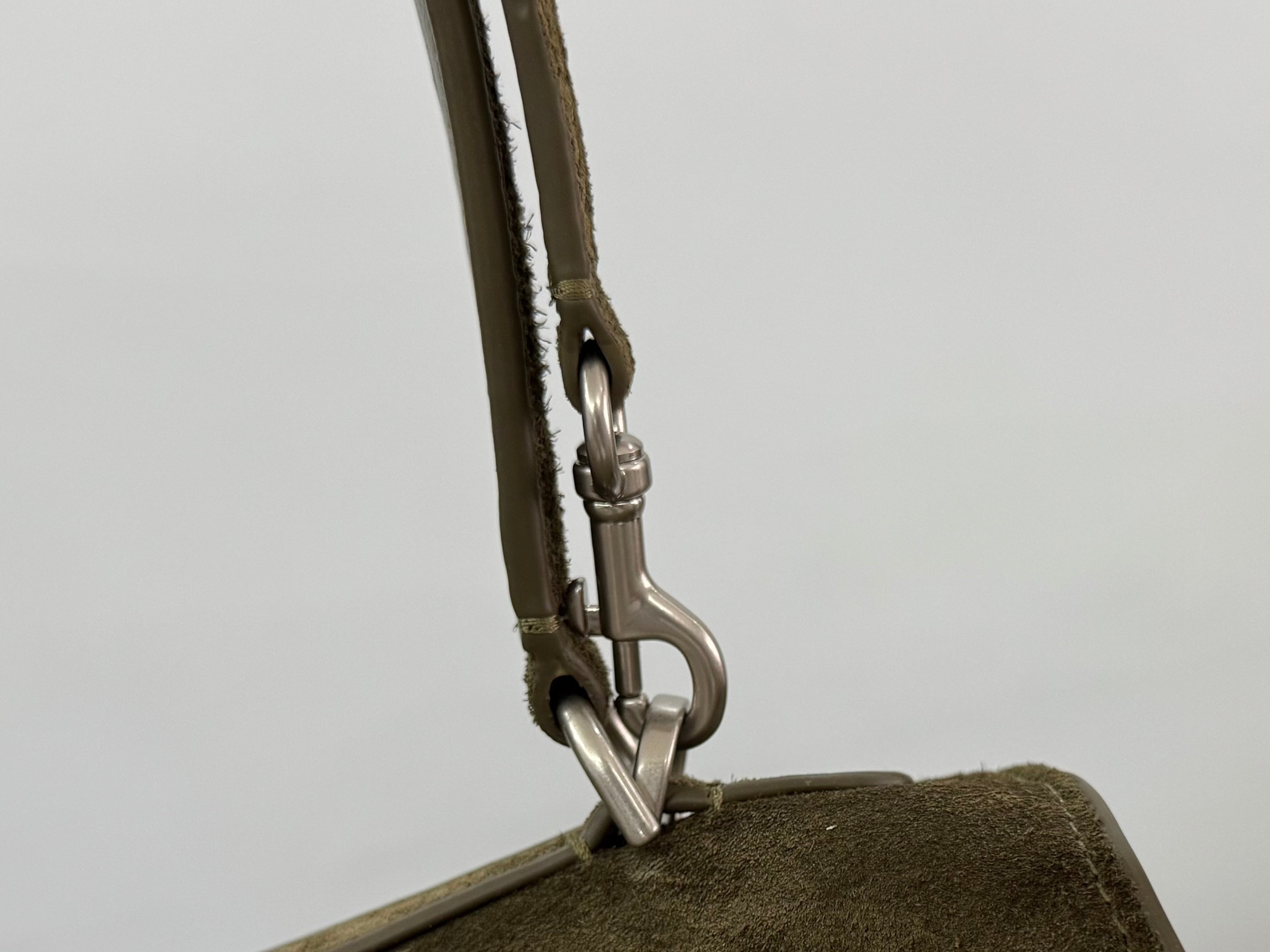 Balenciaga LargeBag 40 Olive Green Suede Sliver Hardware