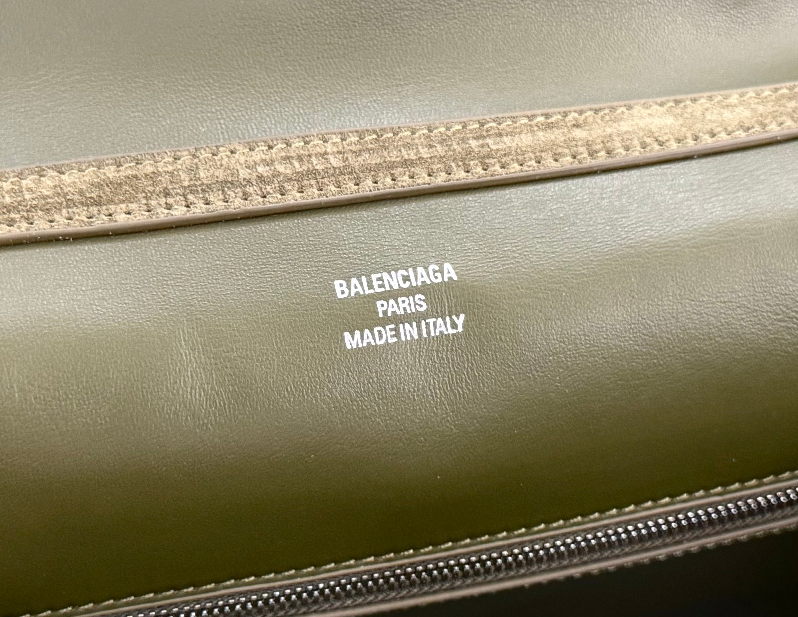 Balenciaga LargeBag 40 Olive Green Suede Sliver Hardware