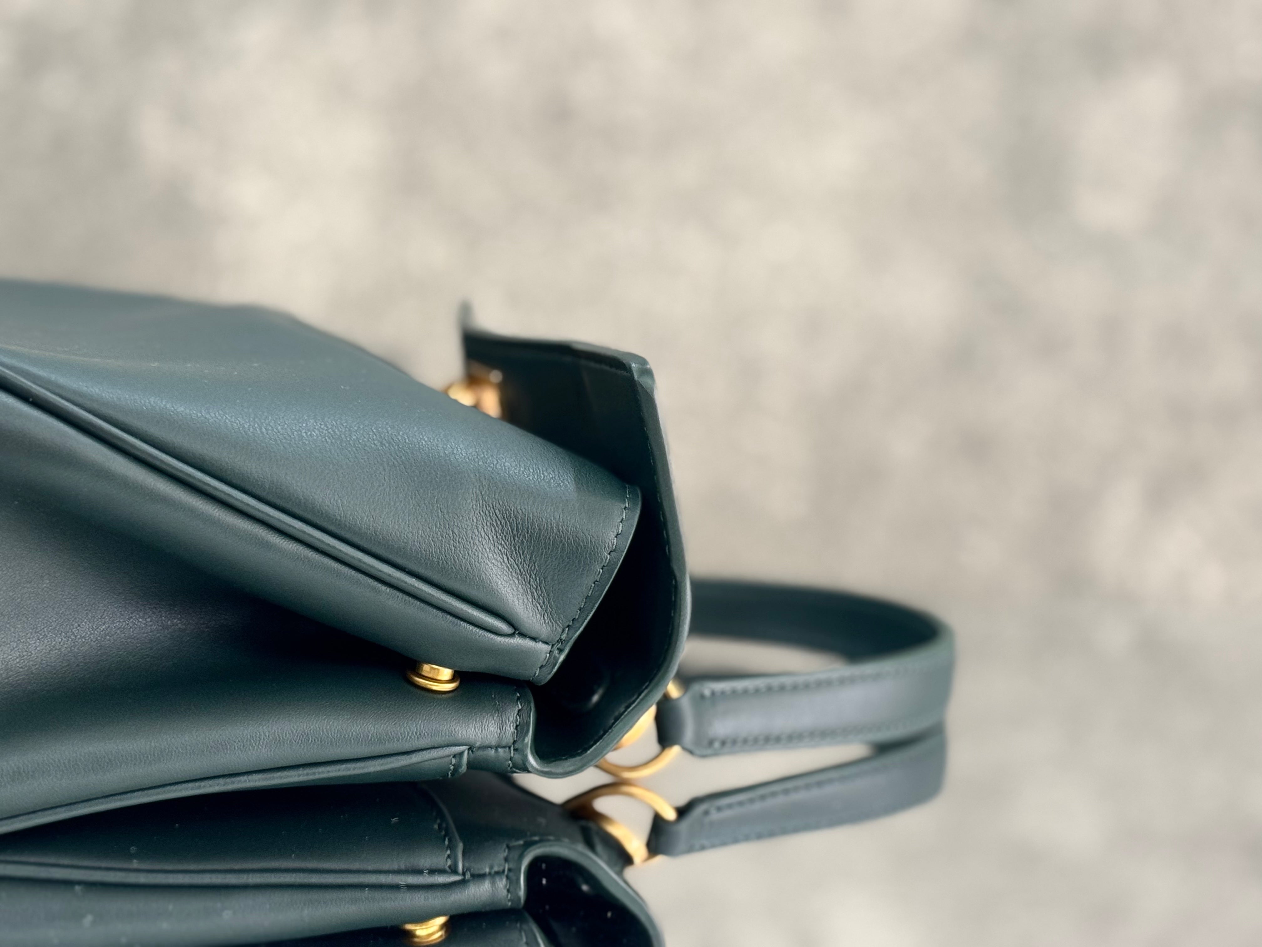 Balenciaga Mini Bag 22 Dark Green Calfskin Gold Hardware
