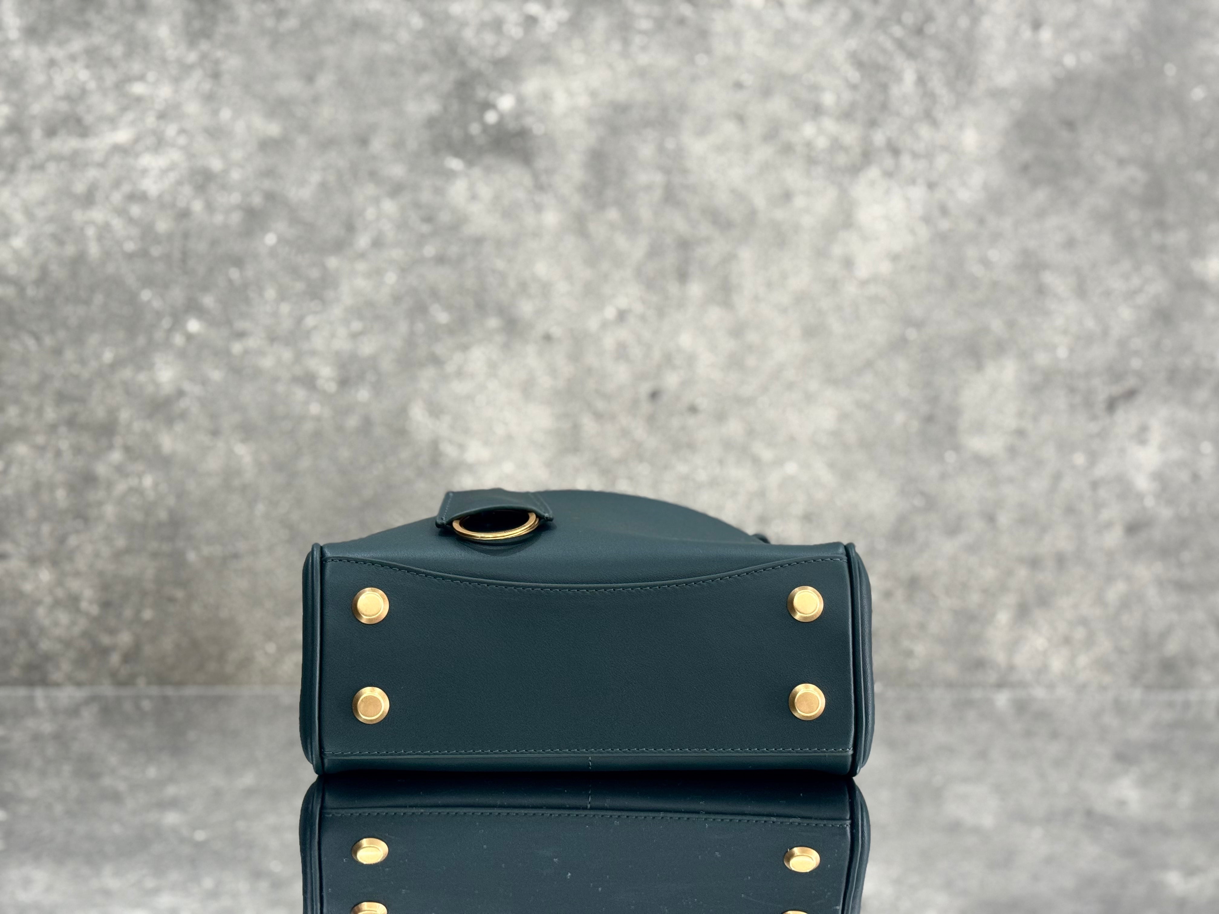 Balenciaga Mini Bag 22 Dark Green Calfskin Gold Hardware