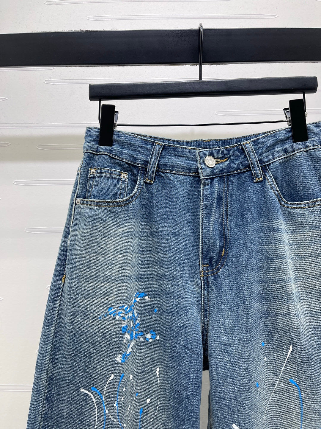 Chanel 2026 Blue Butterfly Straight-leg Jeans Cotton 402512