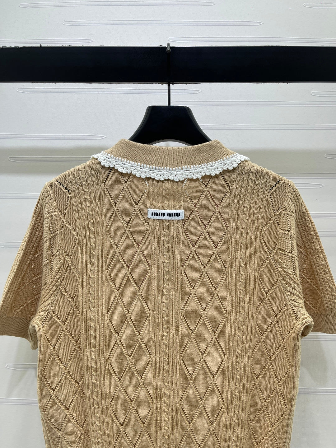 Miumiu 2026 Collar Knit Short Sleeve Cotton 397461