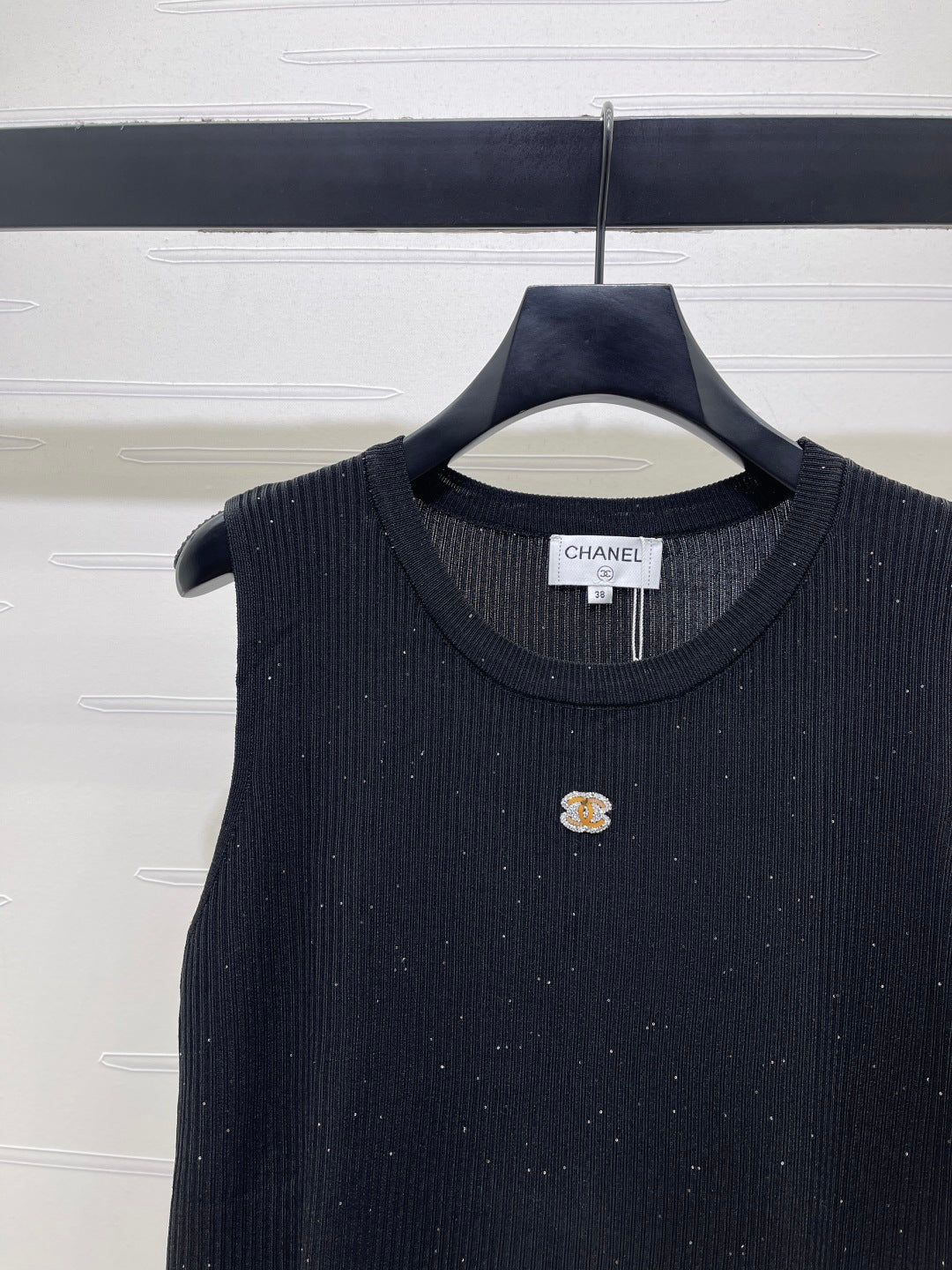 Chanel 2026 Tank Top Shirt Black Wool 401614