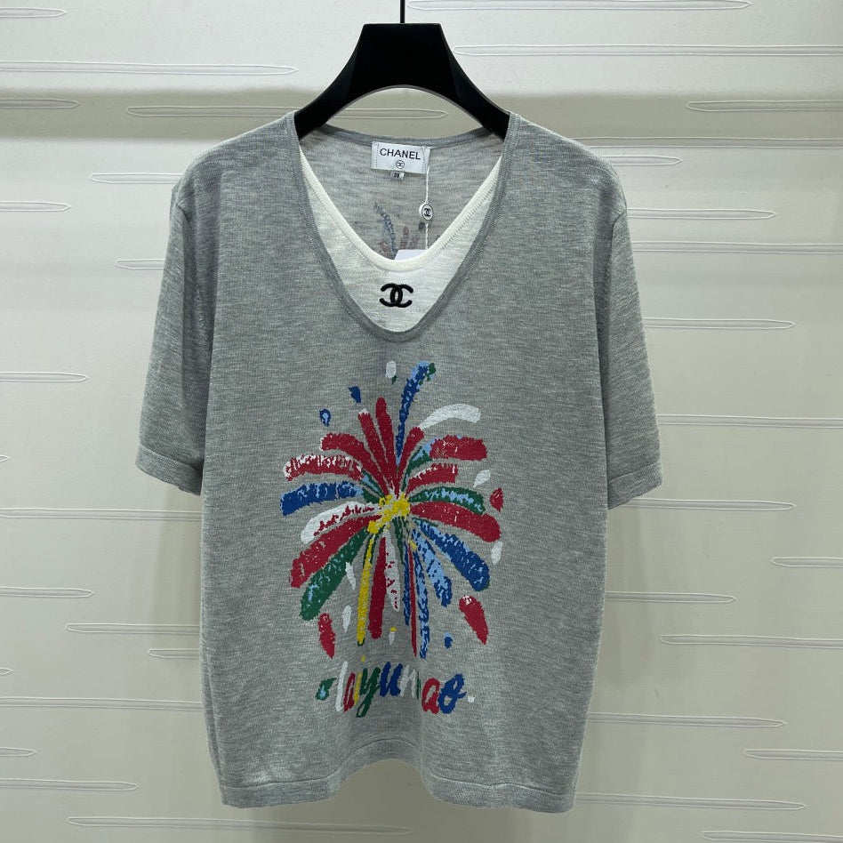 Chanel 2026 Shirt Grey White Wool 401602