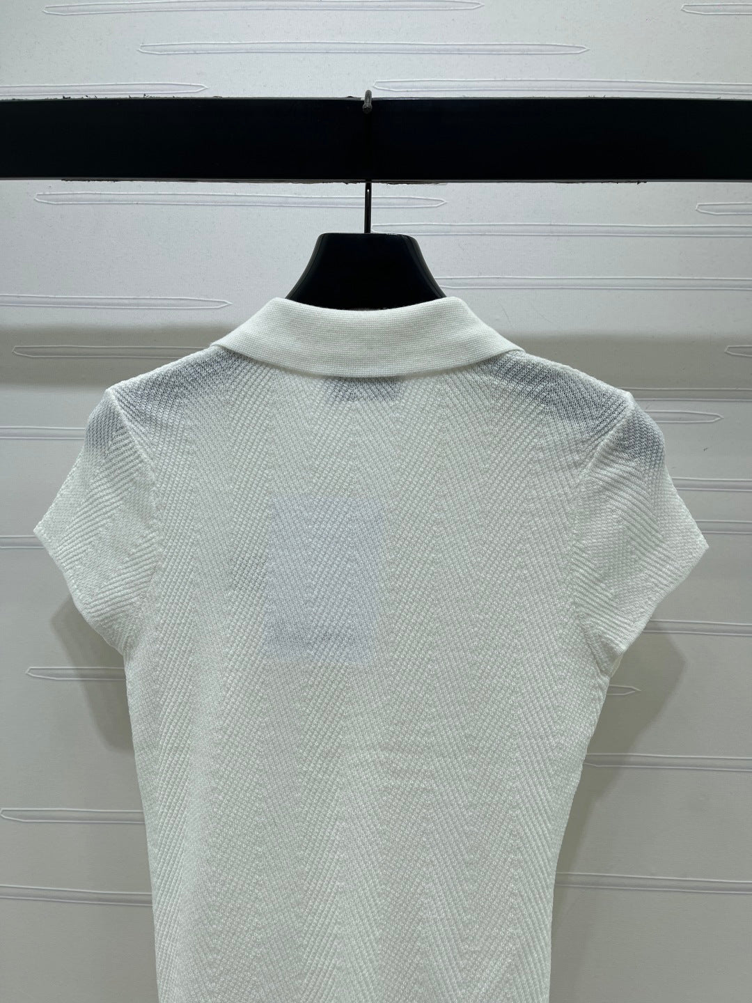 Chanel 2026 Collared Knit Short-Sleeve Shirt Tencel 677741
