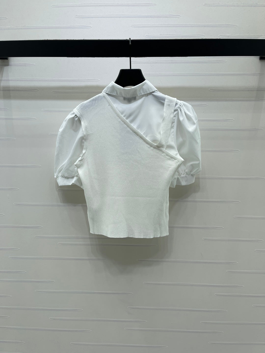 Chanel 2026 Flower Collared Knit Short-Sleeve Shirt Cotton 408561