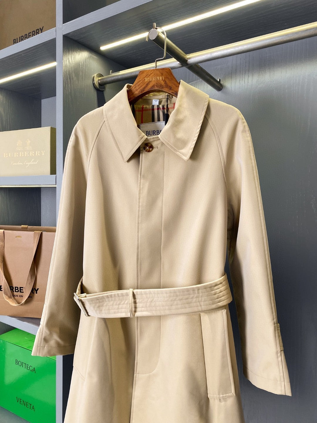 Bur 25 Beige Long Coat Simple Design 238424