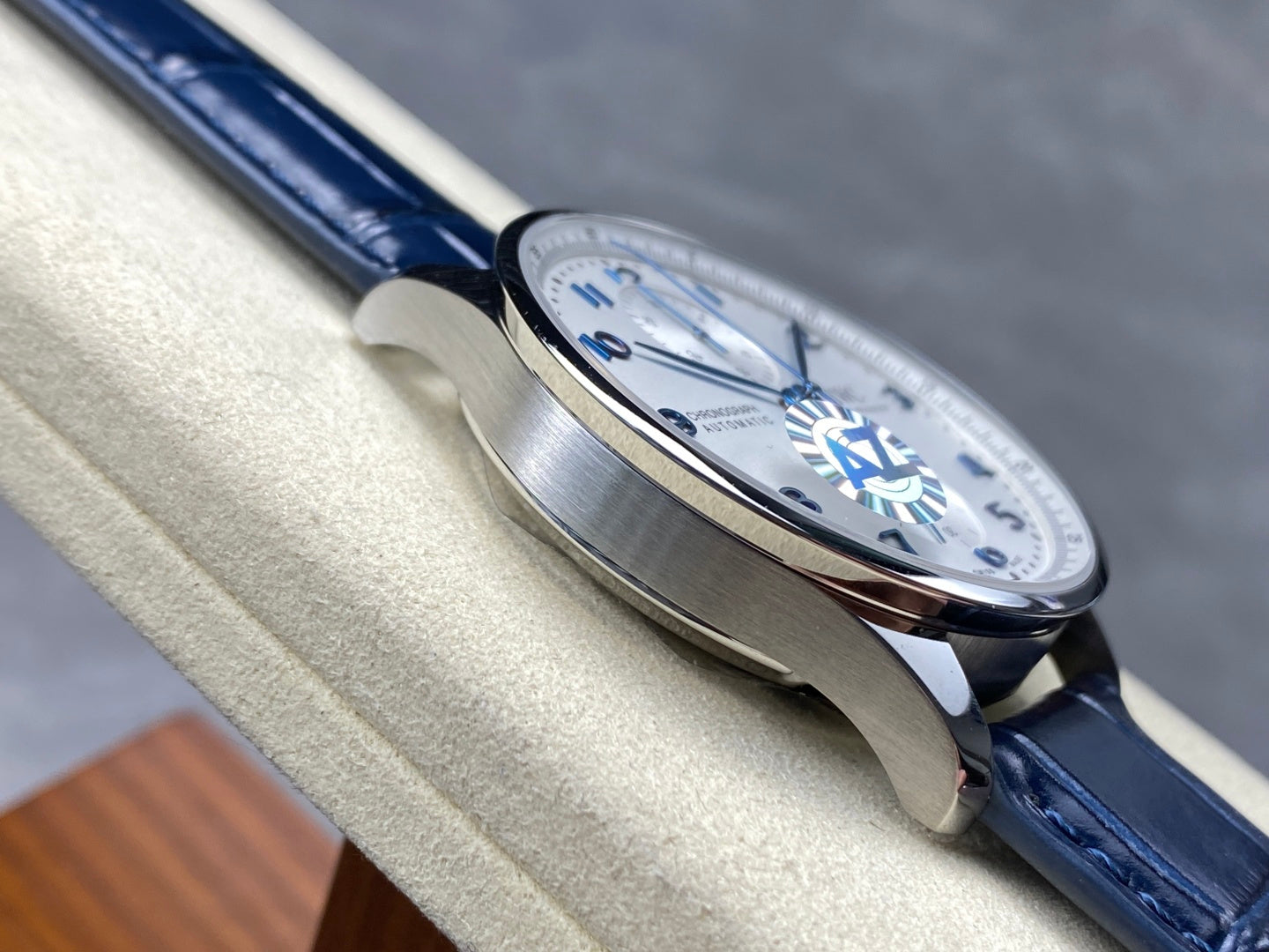IWC Portuguese 41mm White Dial Steel Case Navy Blue Leather