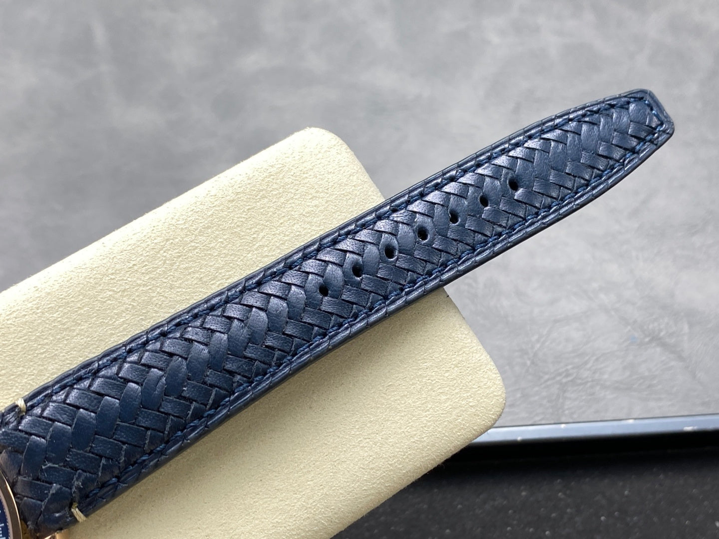 IWC Portuguese 41mm Blue Dial Pink Gold Case Leather Strap