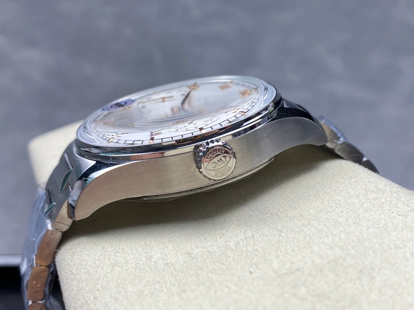 IWC Portuguese 42.4mm Cream Dial Steel Case Pink Gold Numerals
