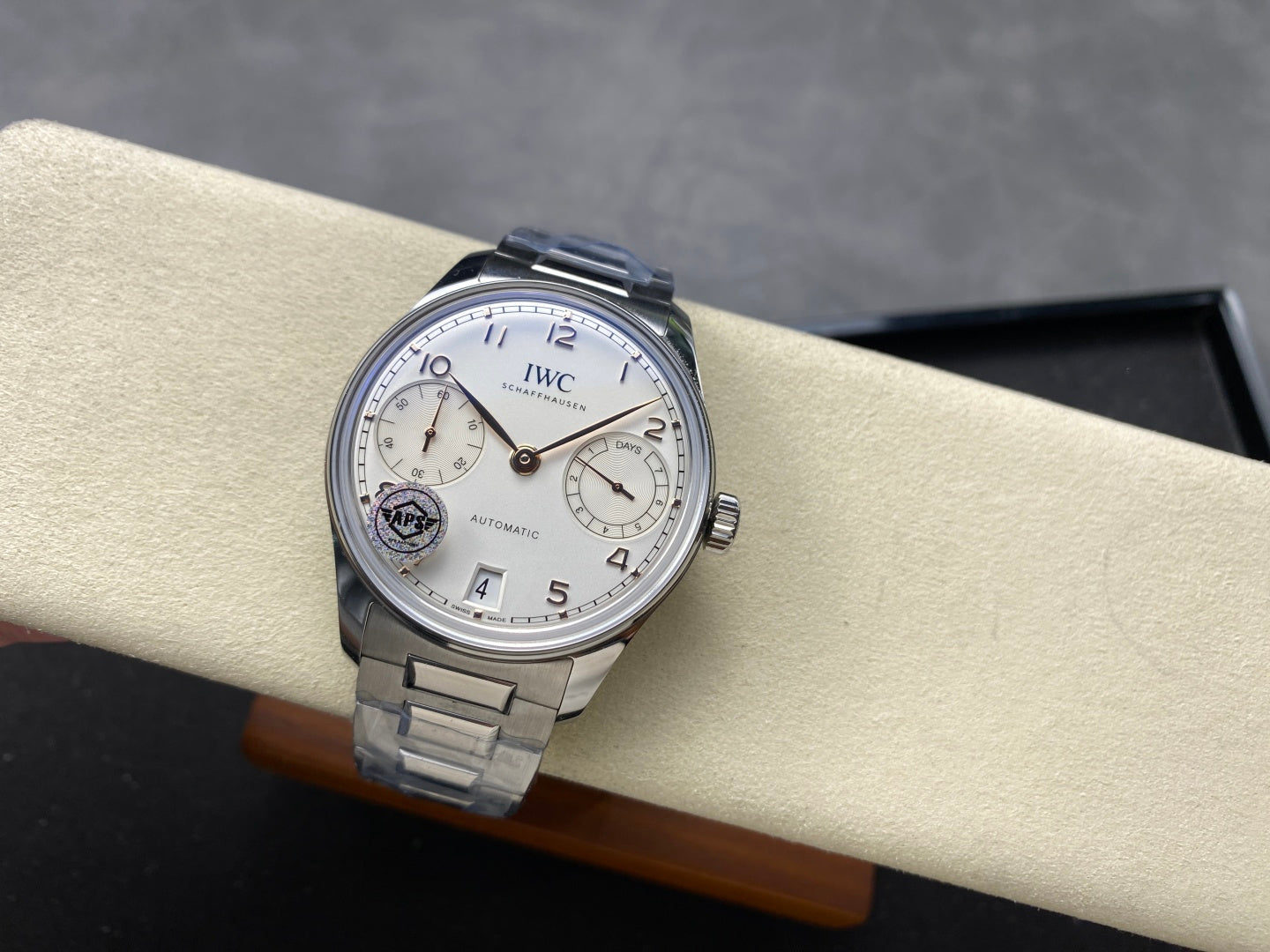 IWC Portuguese 42.4mm Cream Dial Steel Case Pink Gold Numerals
