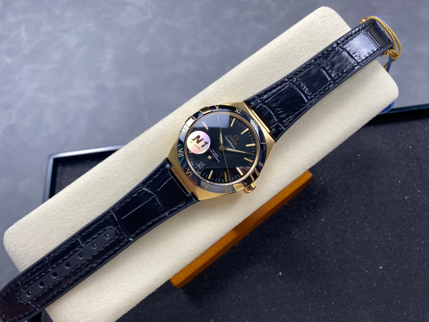 Omega Constellation Co-Axial Master Chronometer 41mm Watch Black Strap Black Dial