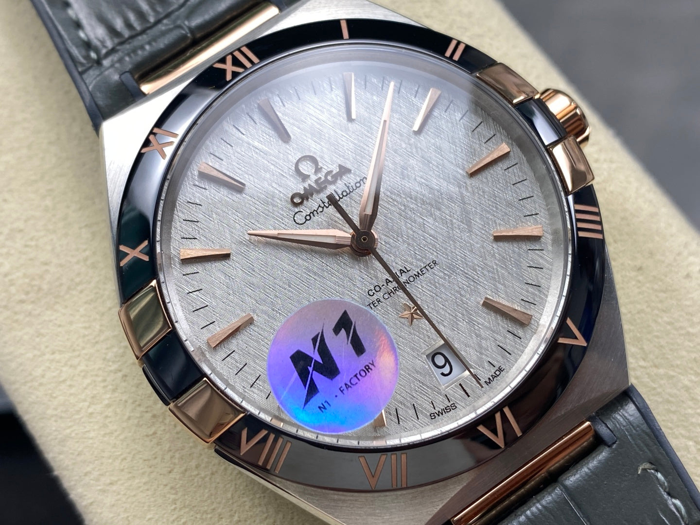 Omega Constellation Co-Axial Master Chronometer 41mm Watch Khaki Strap