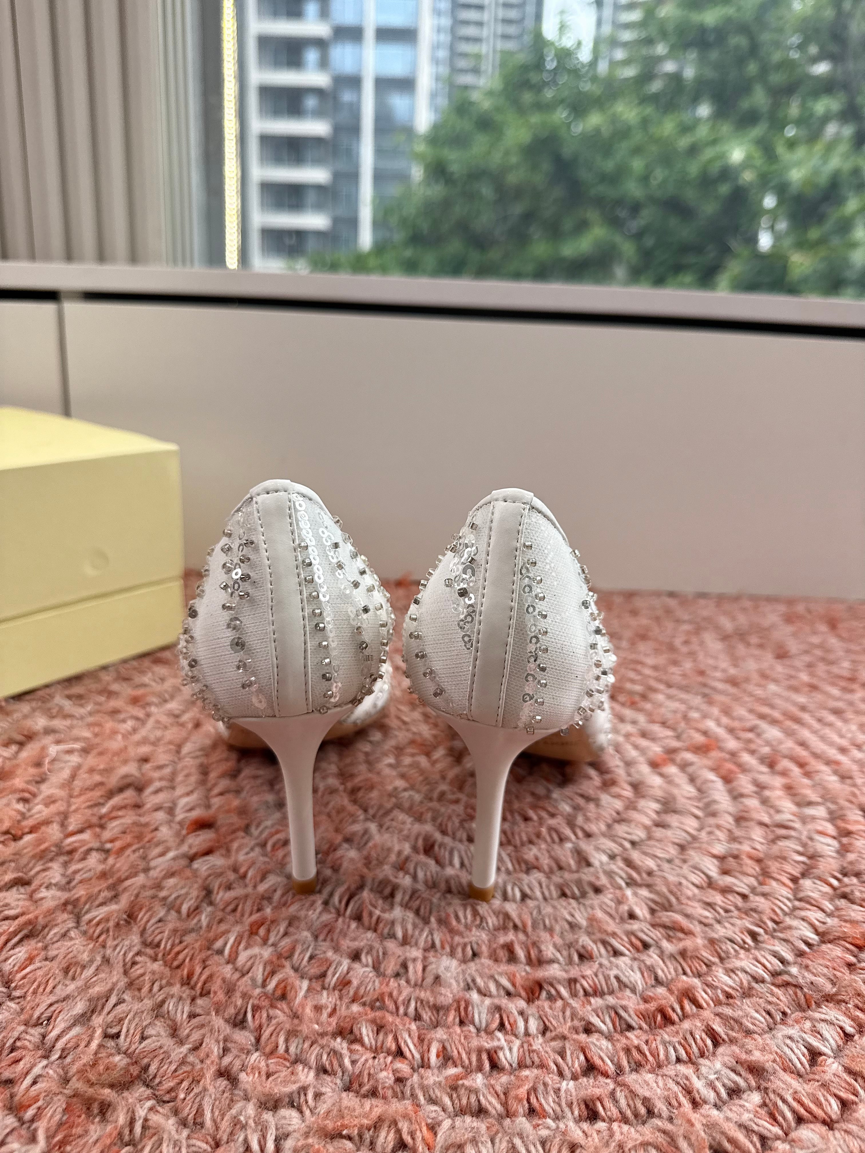Jimmy Choo 2026 Pointed-Toe Pumps 85mm Sequined Mesh 916797