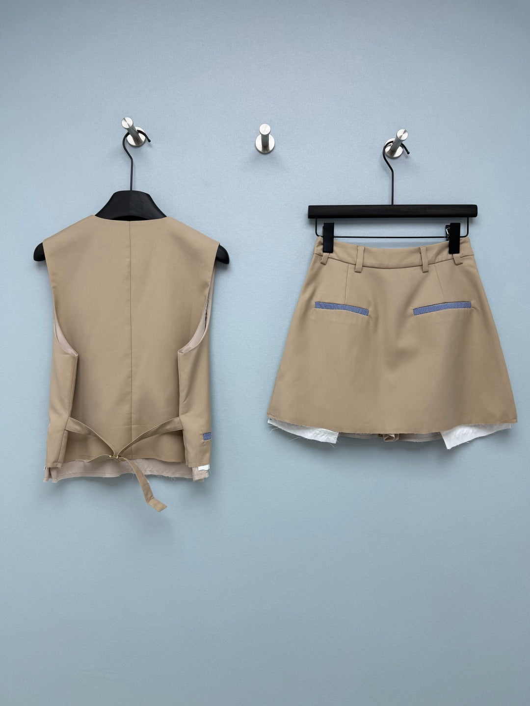 MiuMiu 2026 Vest and Skirt Set Brown Polyester 643033