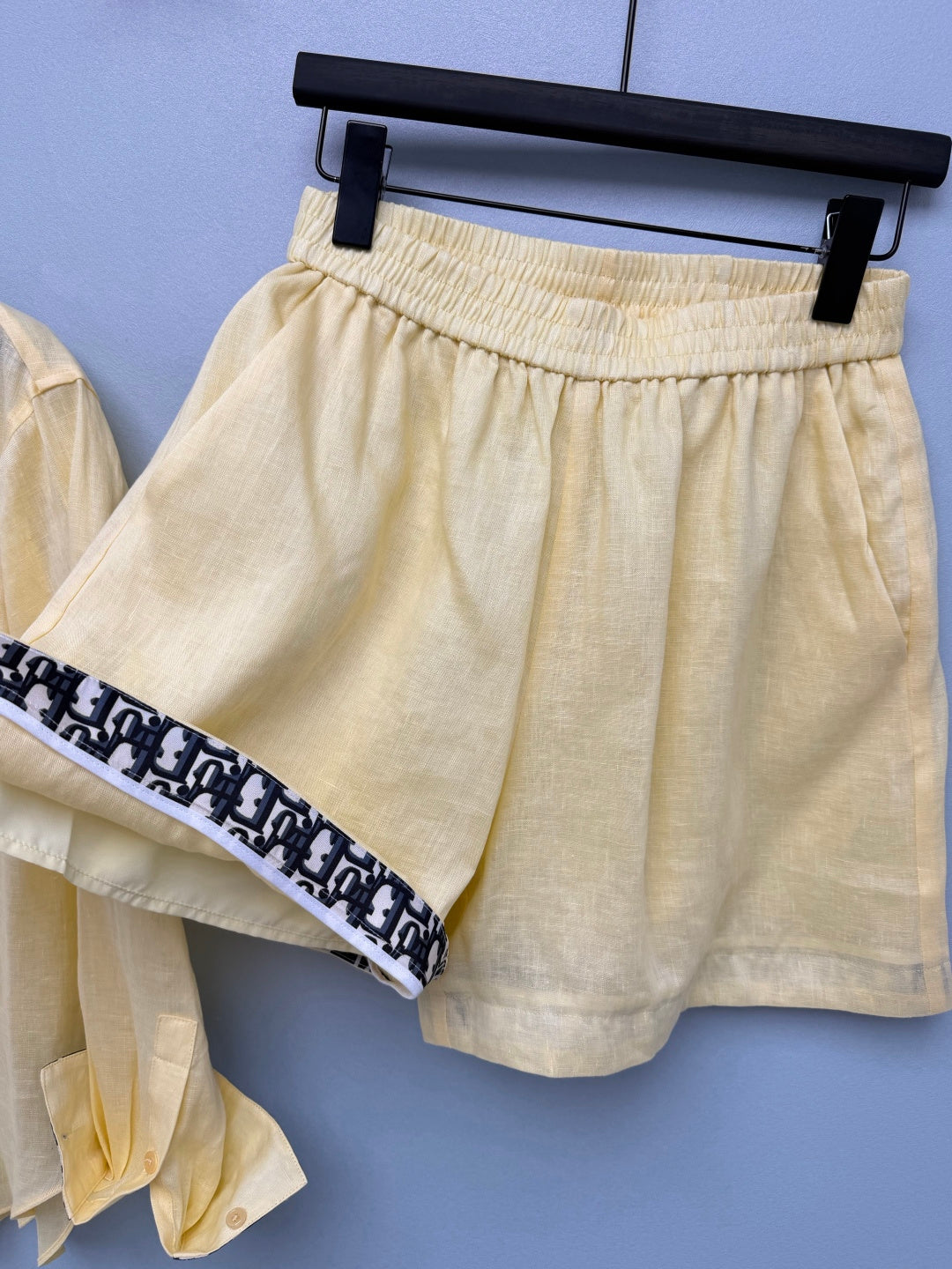 Dior 2026 Shirt and Shorts Casual Set Yellow Cotton 440646