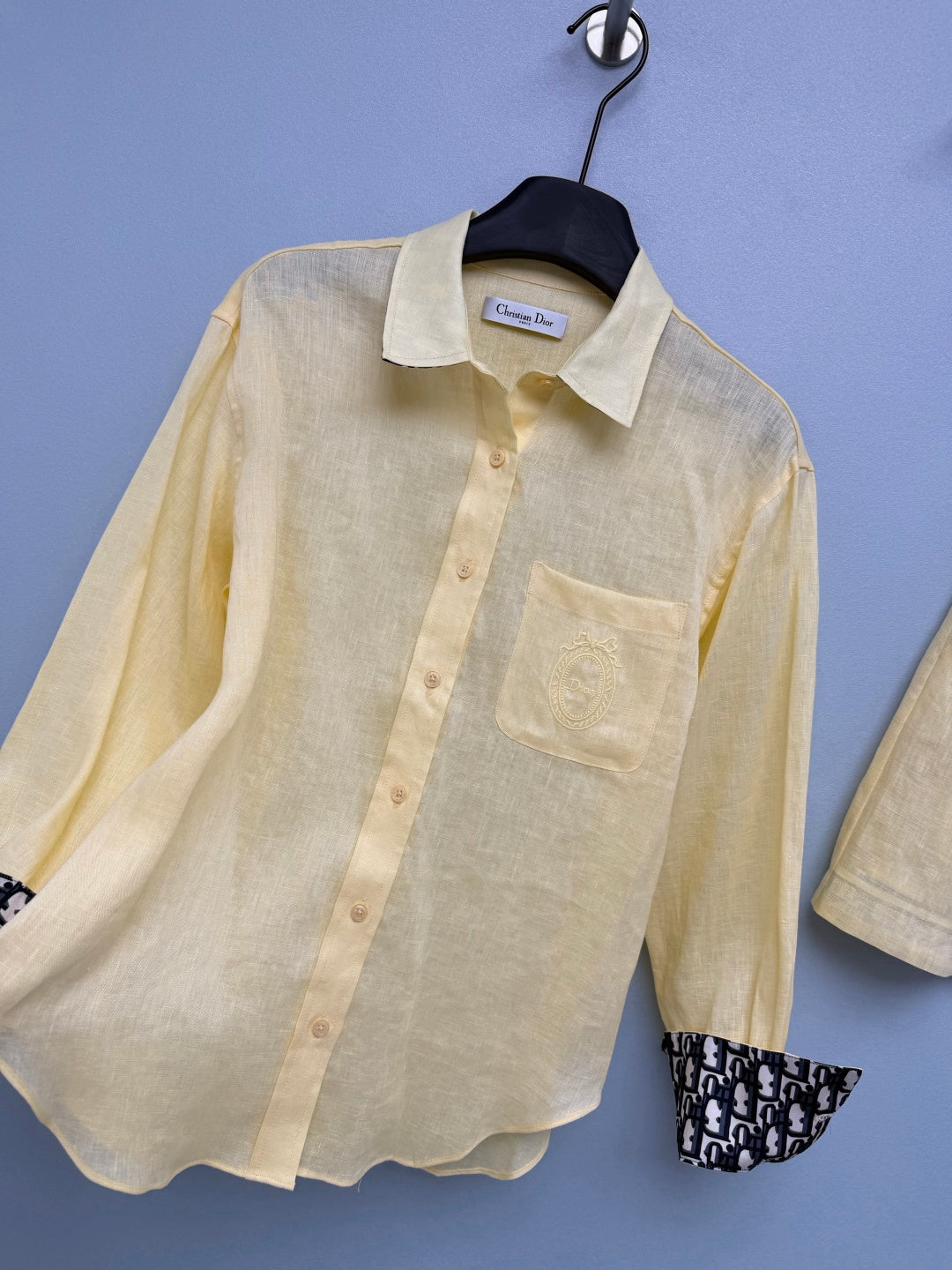 Dior 2026 Shirt and Shorts Casual Set Yellow Cotton 440646