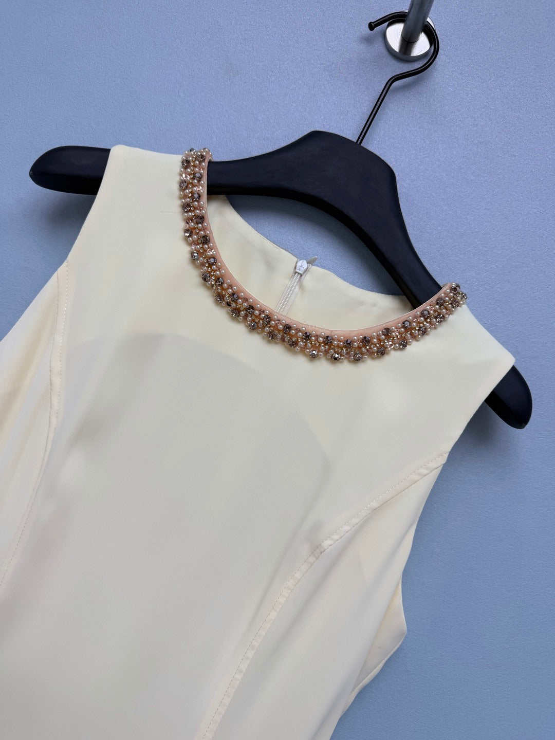 Chanel 2026 Sleeveless Dress Cream Brown Cotton 400298