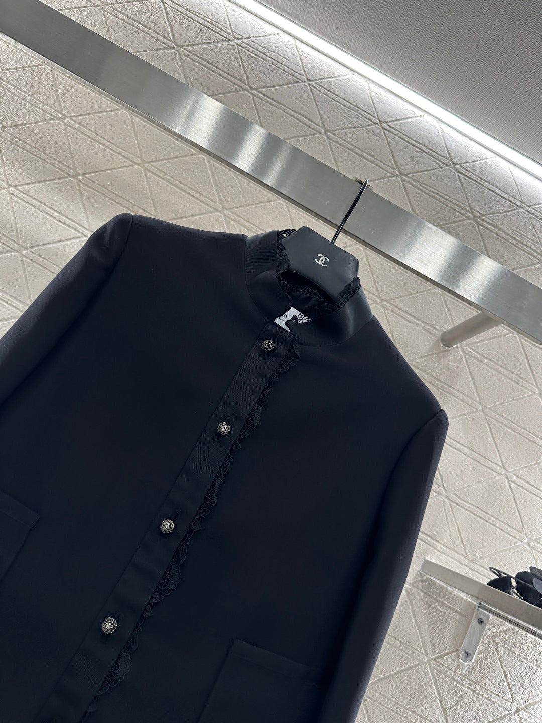 CD 25 Floral Embroidered Lapel Blazer Wool And Silk