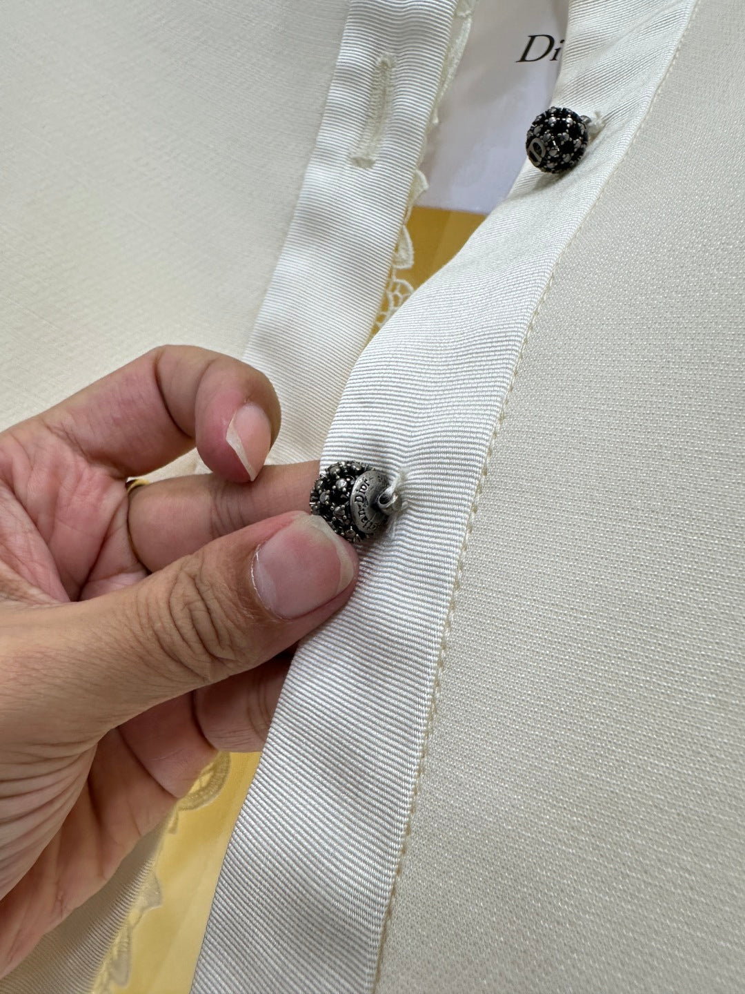 CD 25 Floral Embroidered Lapel Blazer Wool And Silk