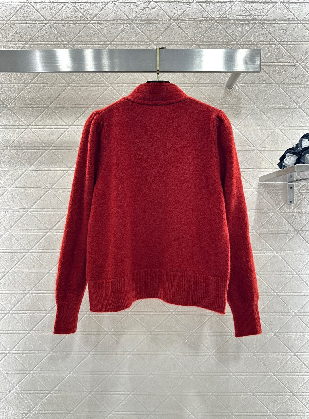 CC 26 Bow Knit Cardigan Red Wool 329957