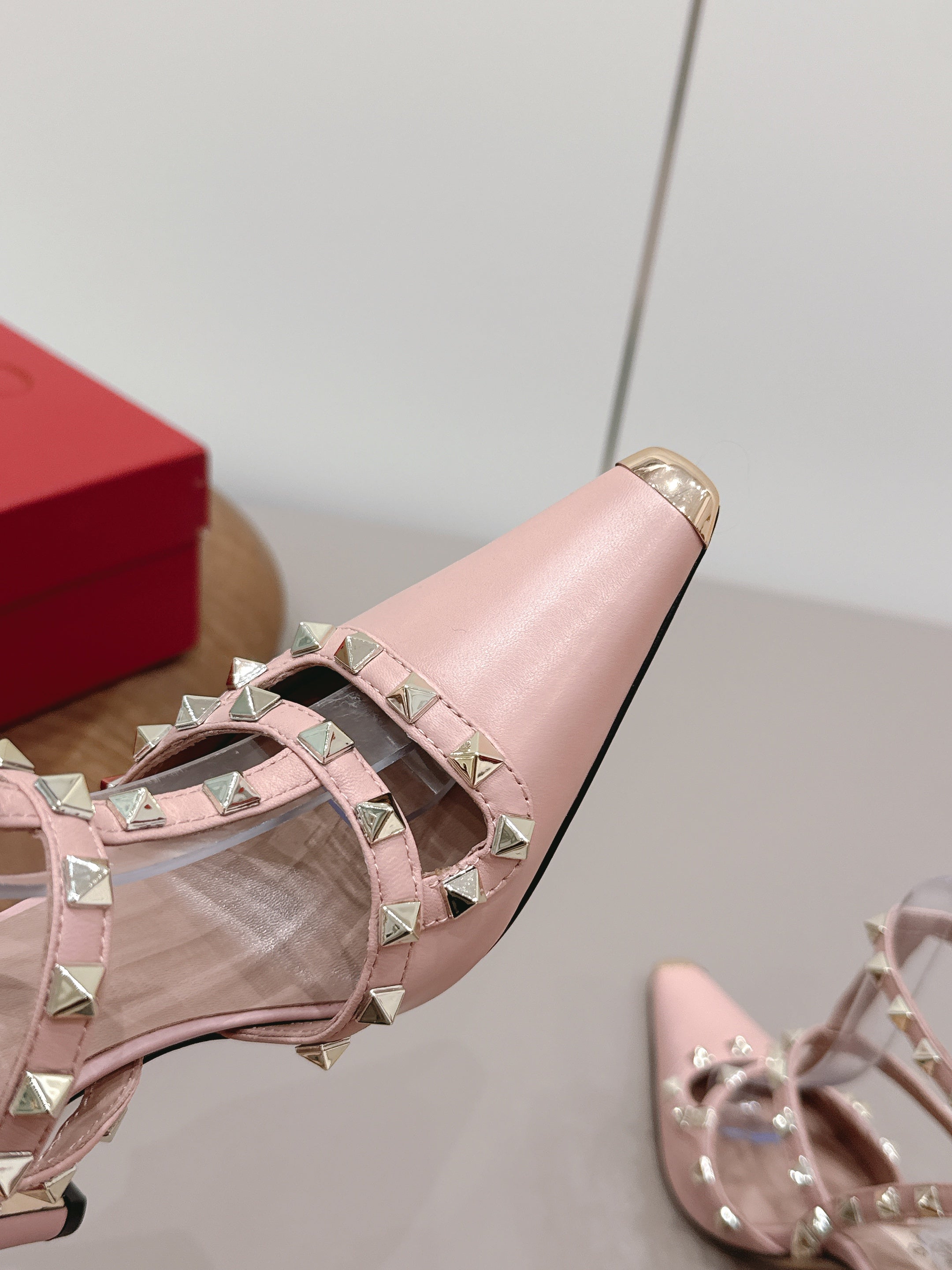 Valentino 2026 Rockstud Ankle Strap 95mm Slingback Calfskin 876673