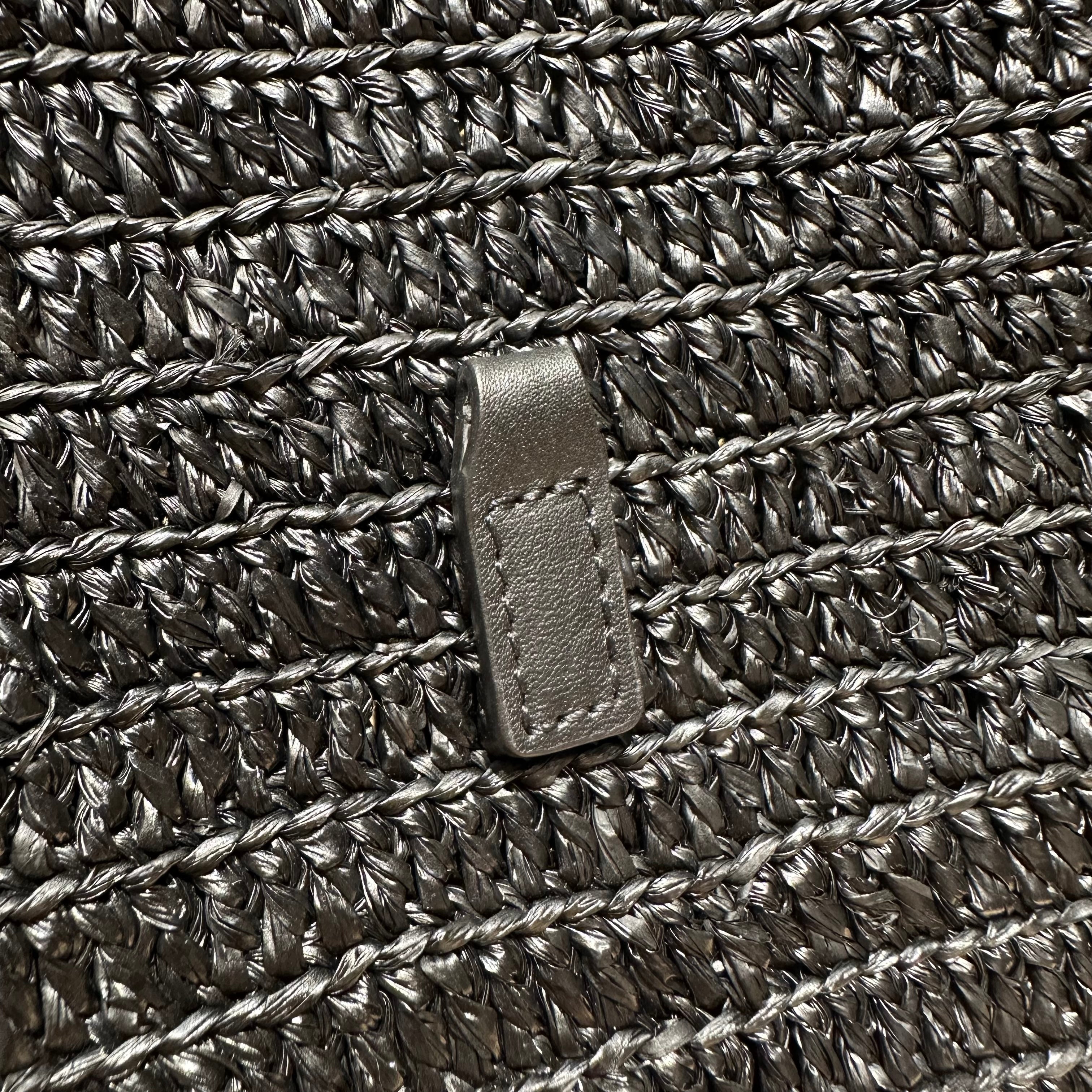 YSL LE 5 À 7 Shoulder Bag 22 Black Raffia