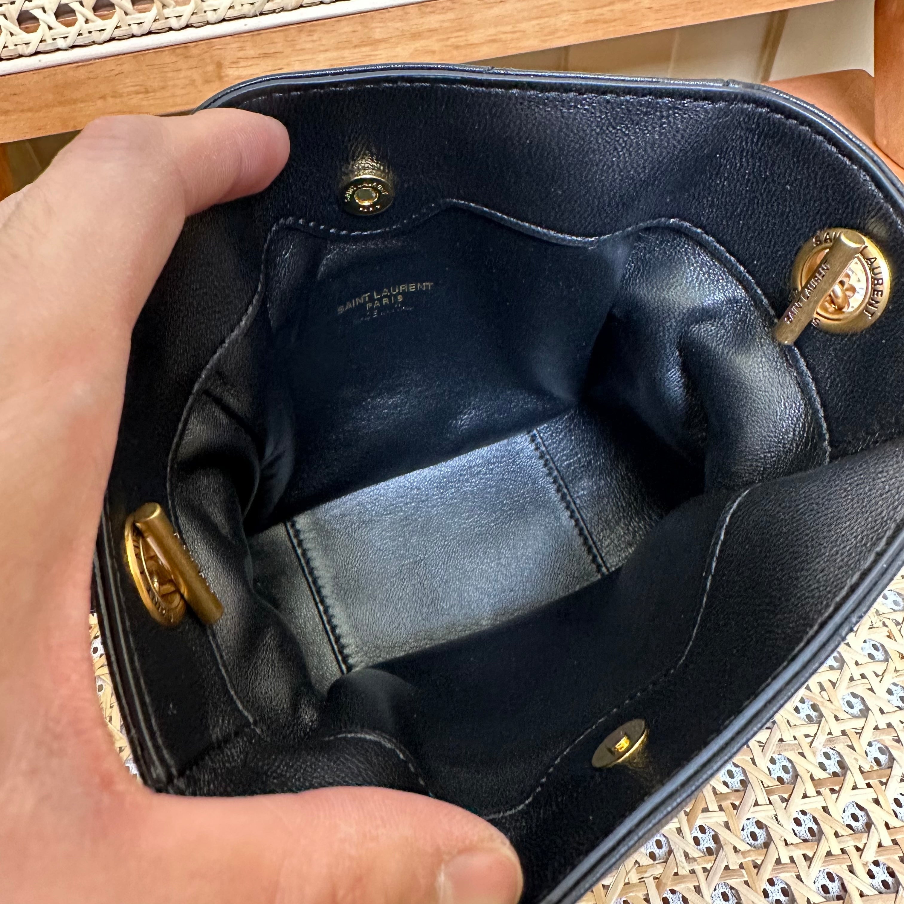 YSL Jamie Mini Crossbody Bag 16 Black Lambskin Gold Hardware