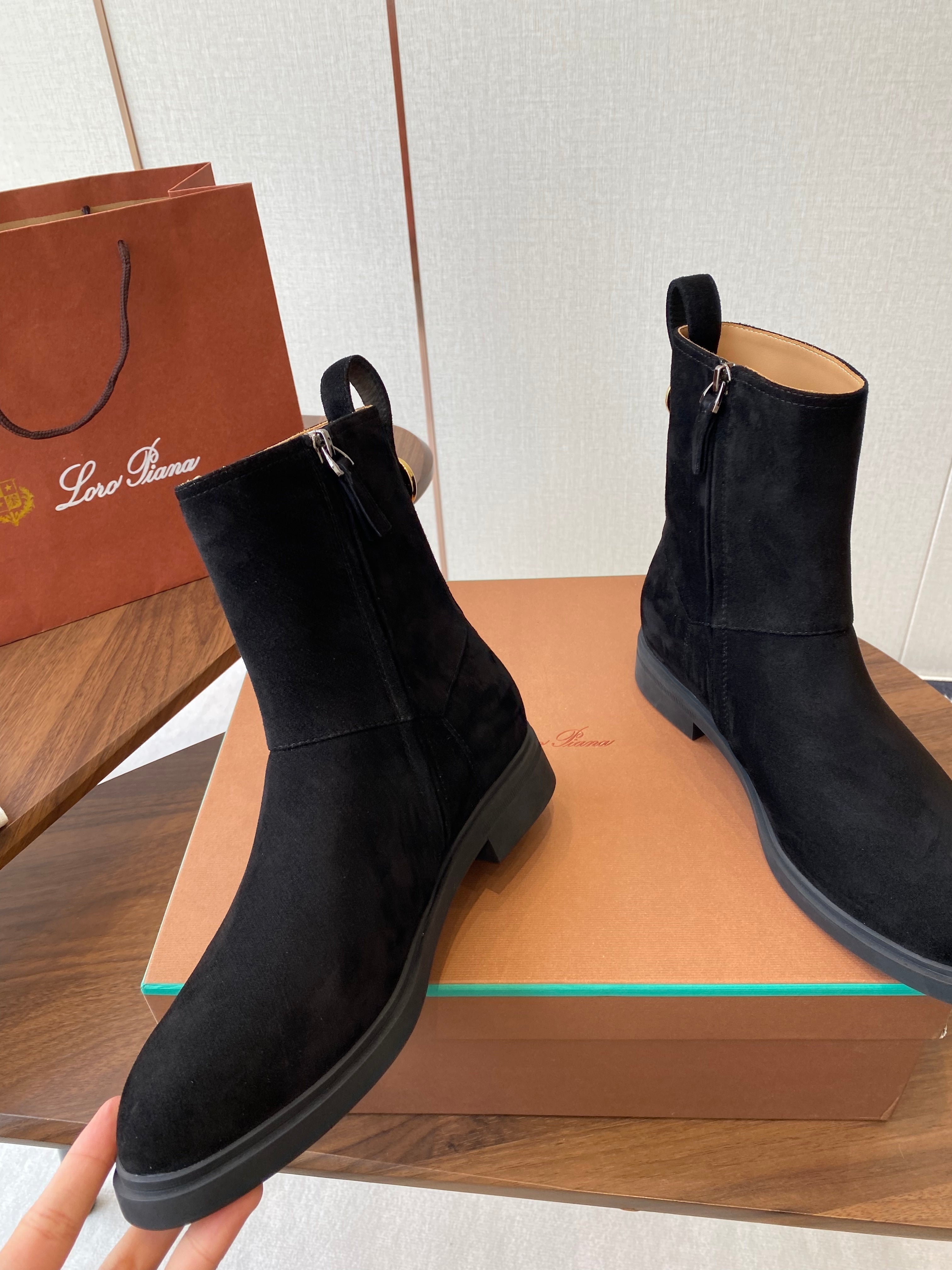 LP latest short boots  black suede 388107