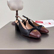 VT 25 Valet Du Roi Slingback Black Brown Calfskin