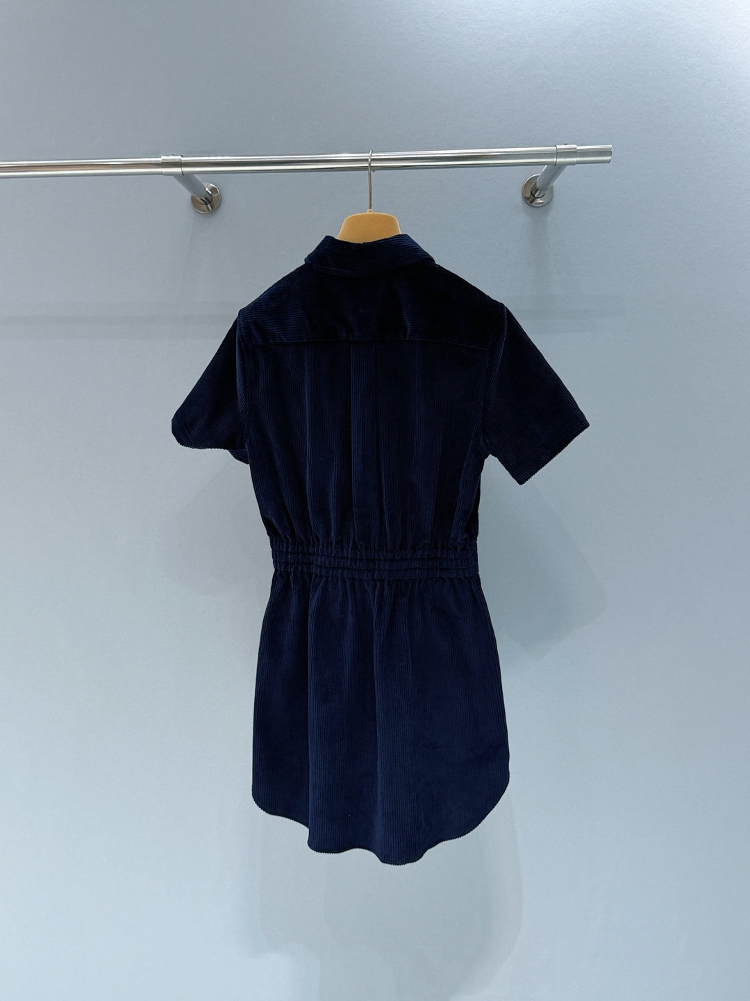Miumiu 2026 Shirt Dress with a Slim Fit Blue Cotton