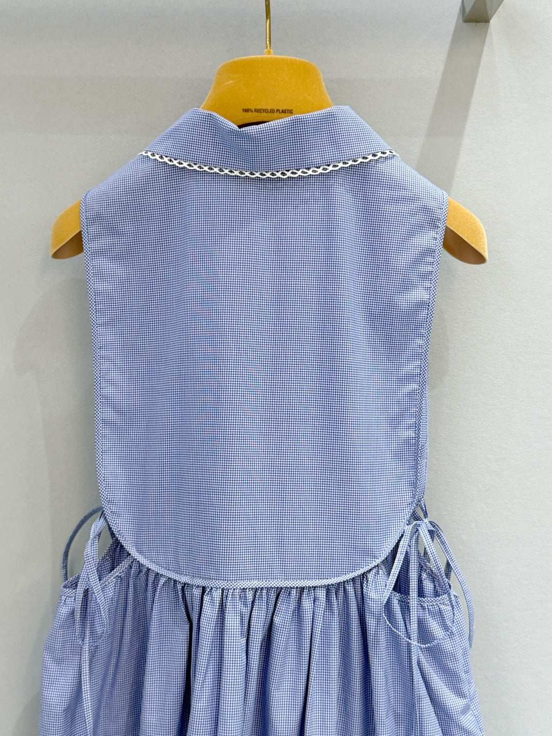 Miu Miu 2026 Plaid Sleeveless Dress Blue Cotton