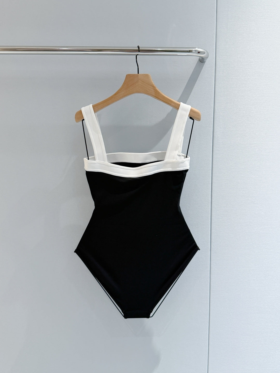 Chanel 2026 One-piece Swimsuit White mix Black Cotton 670043