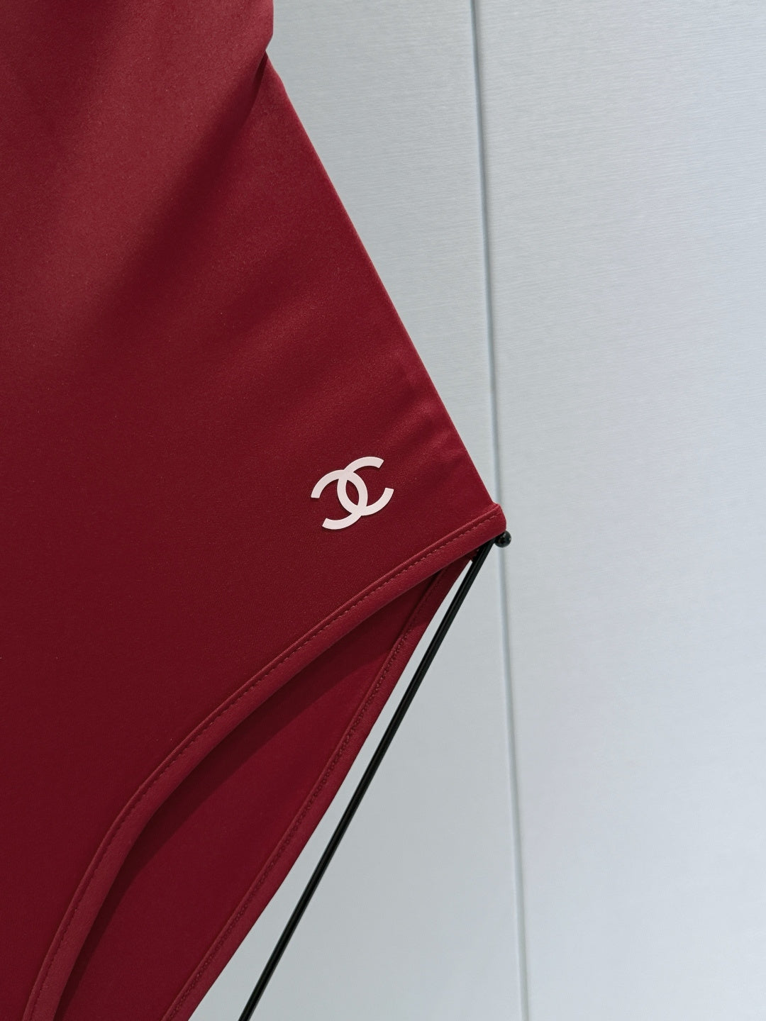 Chanel 2026 One-piece Swimsuit Dark Red mix Black Cotton 670050