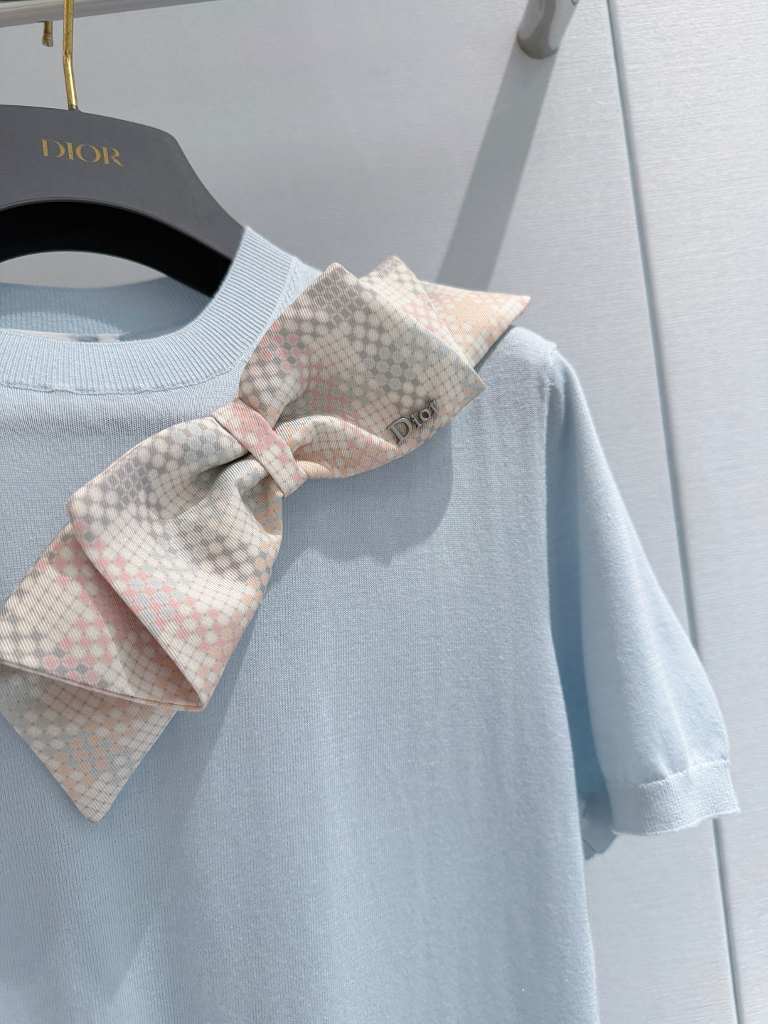 Dior 2026 Bow T-shirt Blue Cotton 724418