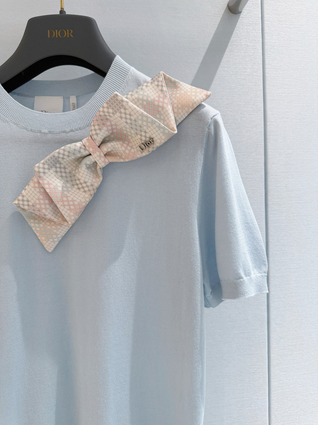 Dior 2026 Bow T-shirt Blue Cotton 724418