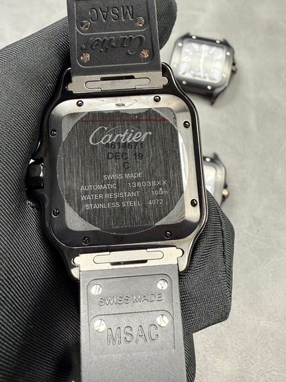 Cartier Men's Santos 39.8mm Black Rubber