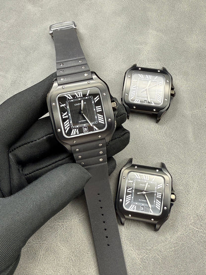 Cartier Men's Santos 39.8mm Black Rubber