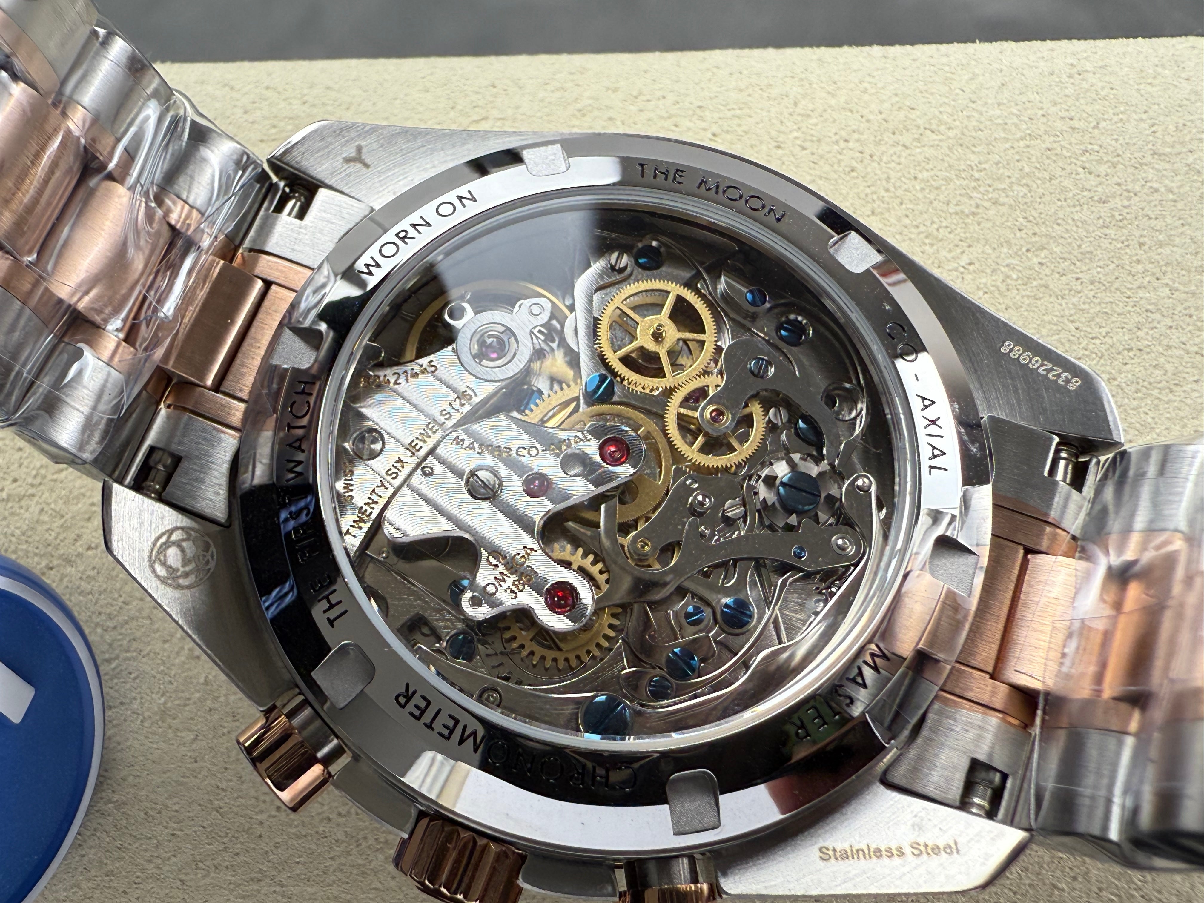 Omega Speedmaster Professional Moonwatch 42mm Rose Gold Steel Strap
